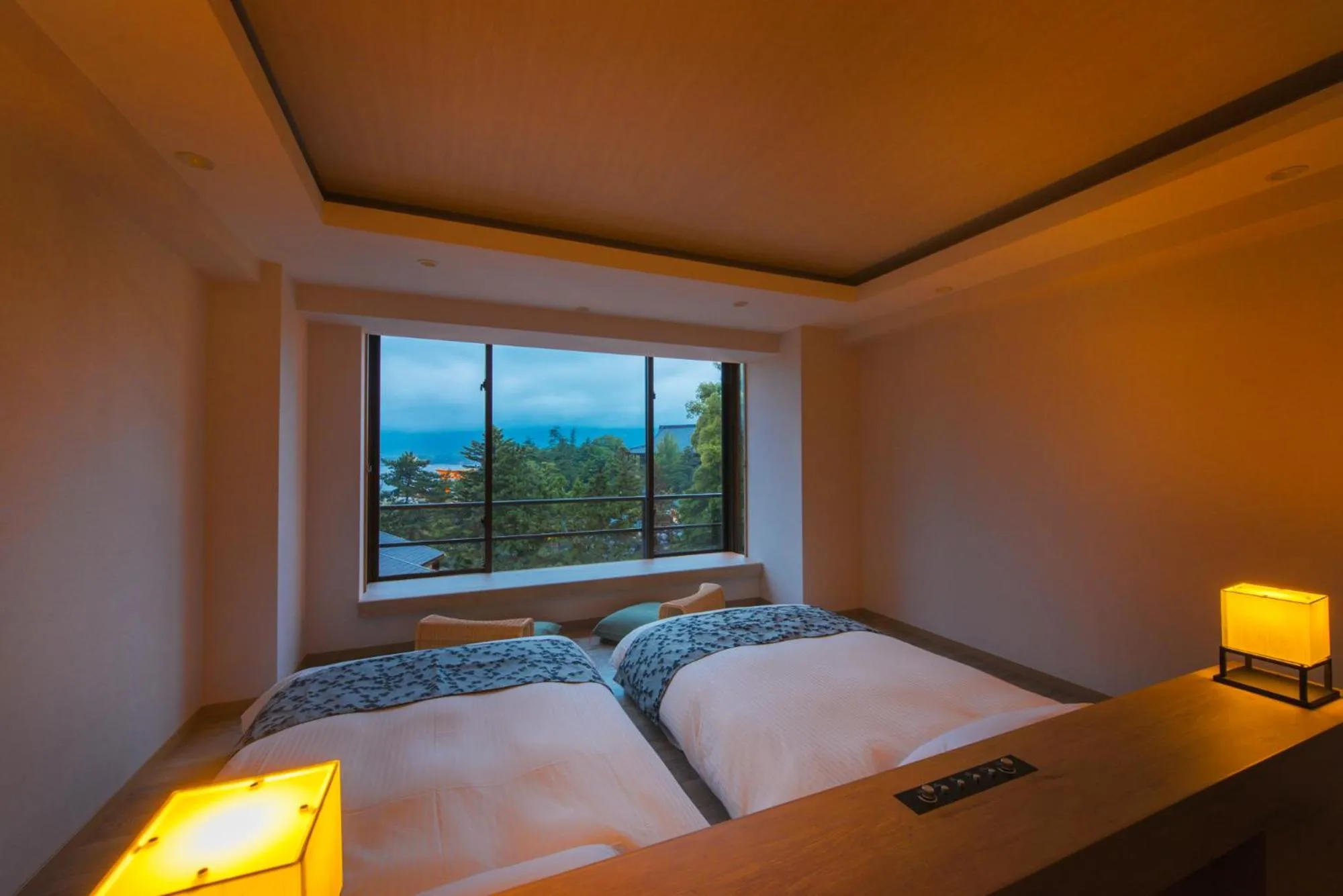 Bed in Miyajima Grand Hotel Arimoto