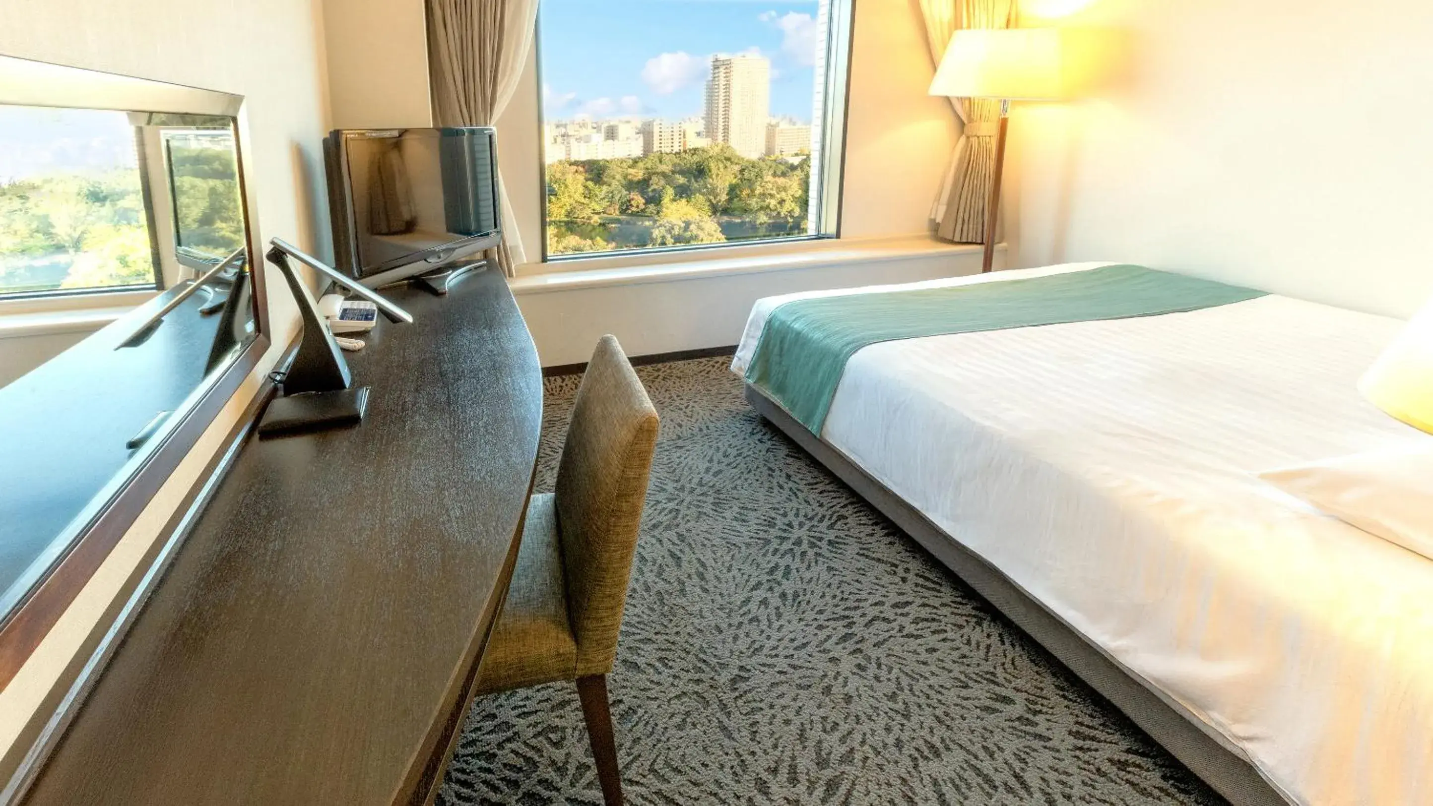 View (from property/room), Bed in Premier Hotel Nakajima Park Sapporo View (from property/room), Bed in Premier Hotel Nakajima Park Sapporo