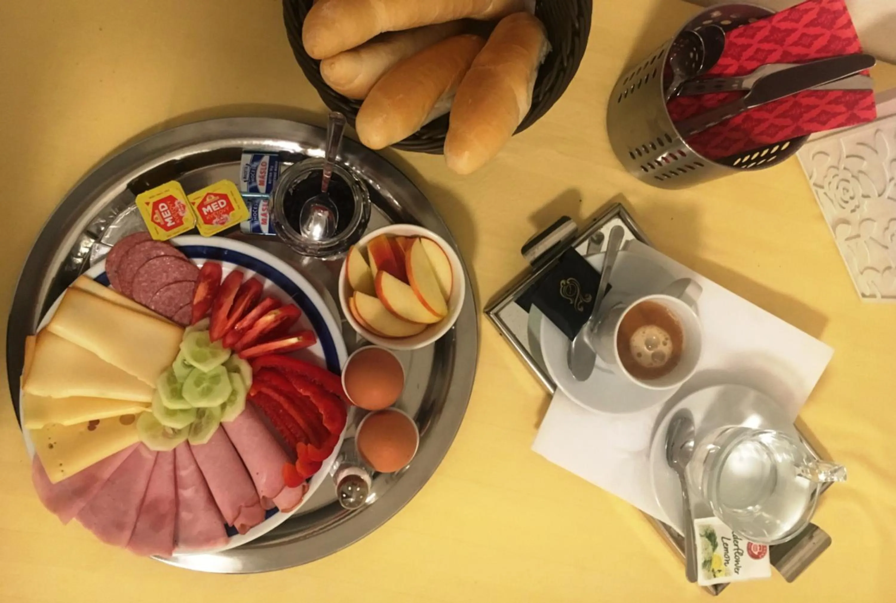 Continental breakfast in B&B Krumlov