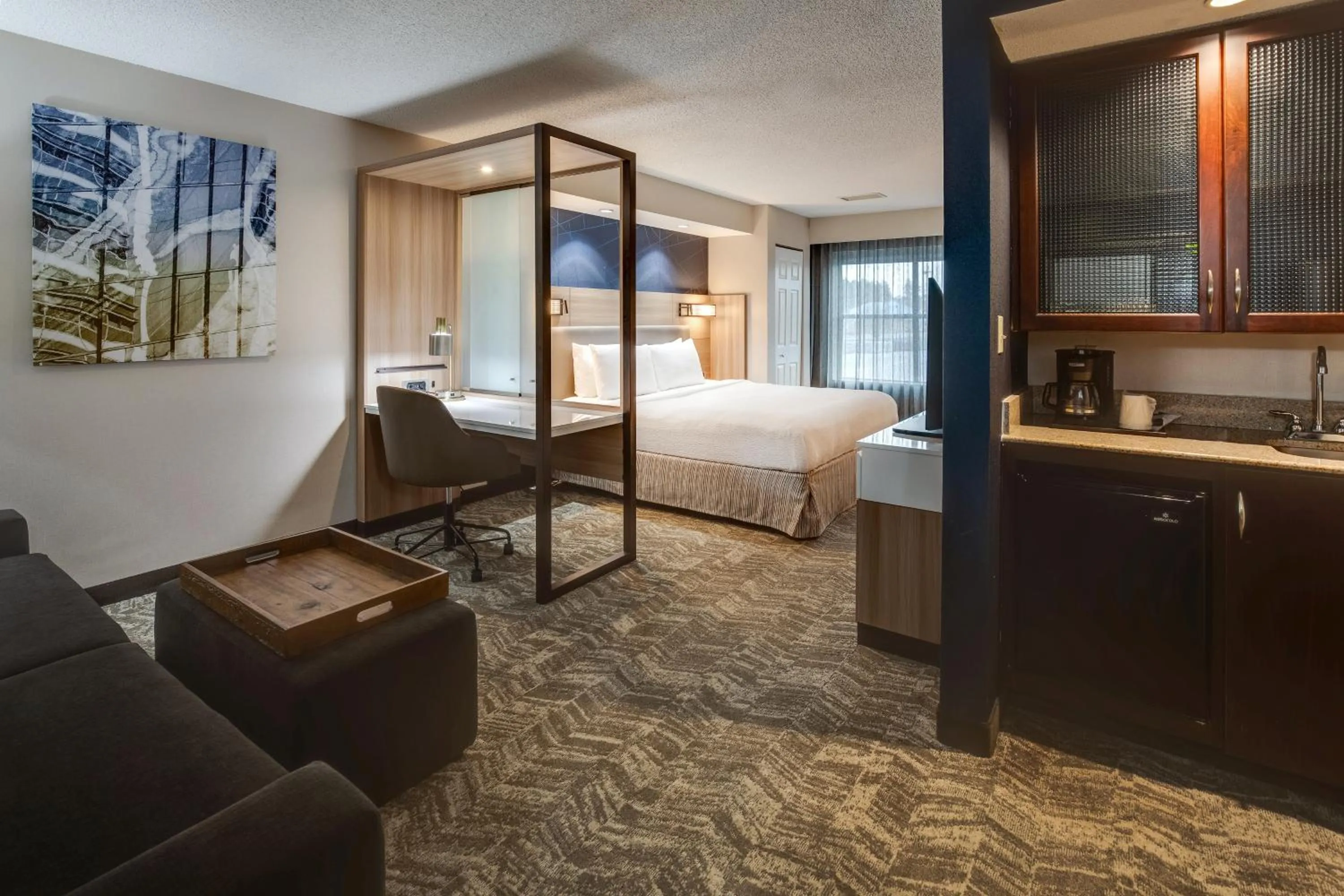 View (from property/room), Bed in SpringHill Suites Dayton South/Miamisburg