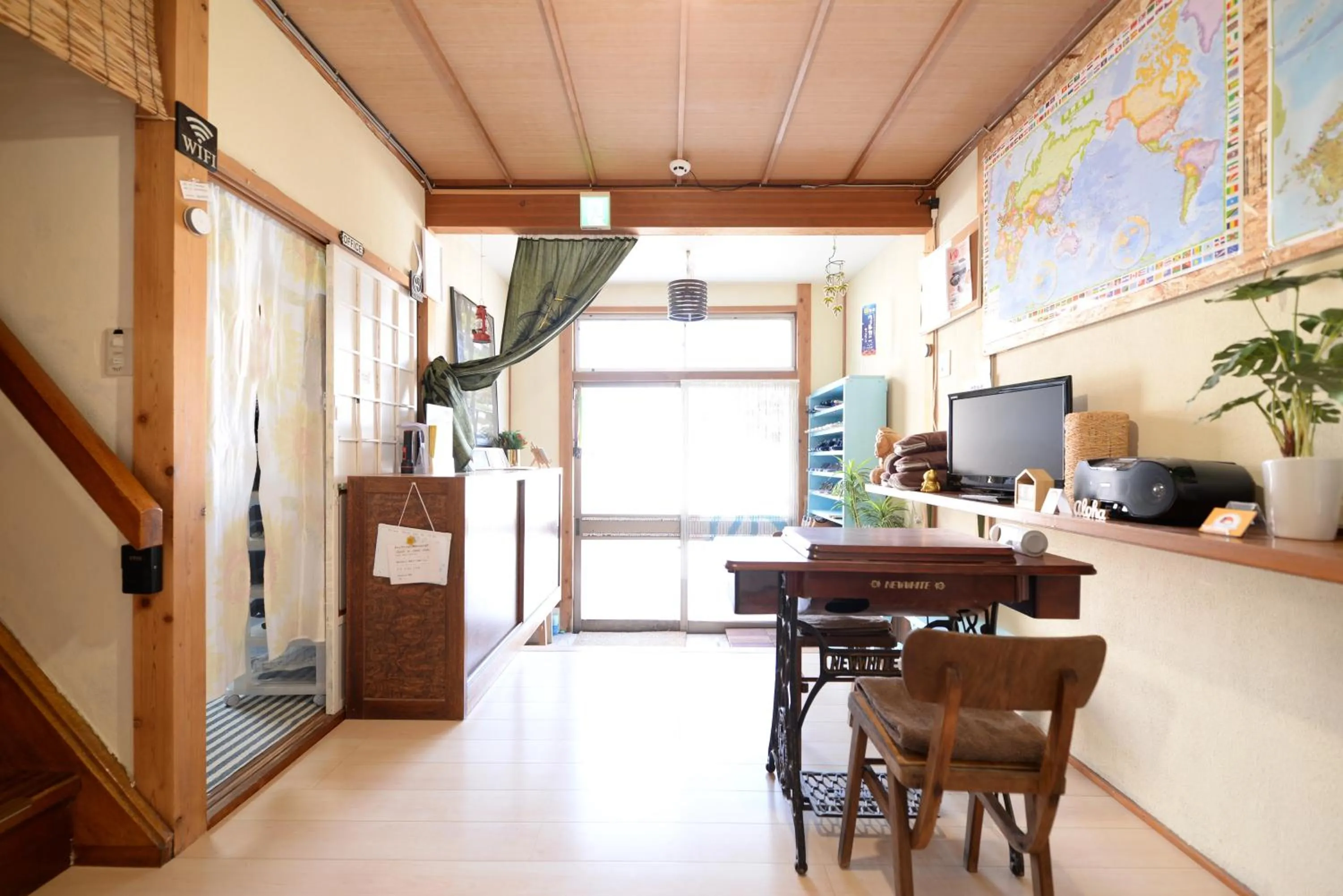 Communal lounge/ TV room in Destiny Inn Sakaiminato