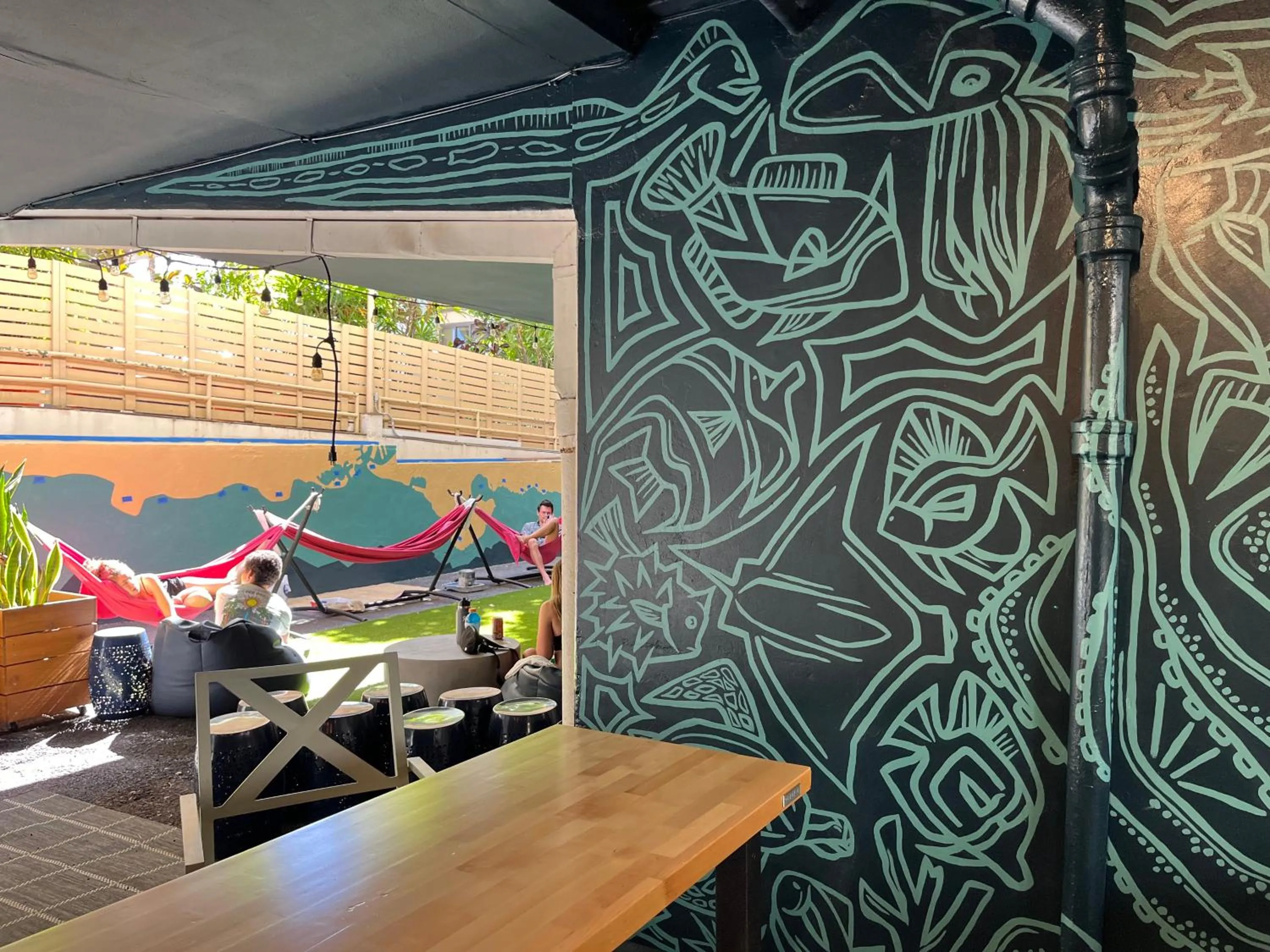 Patio in Polynesian Hostel Beach Club