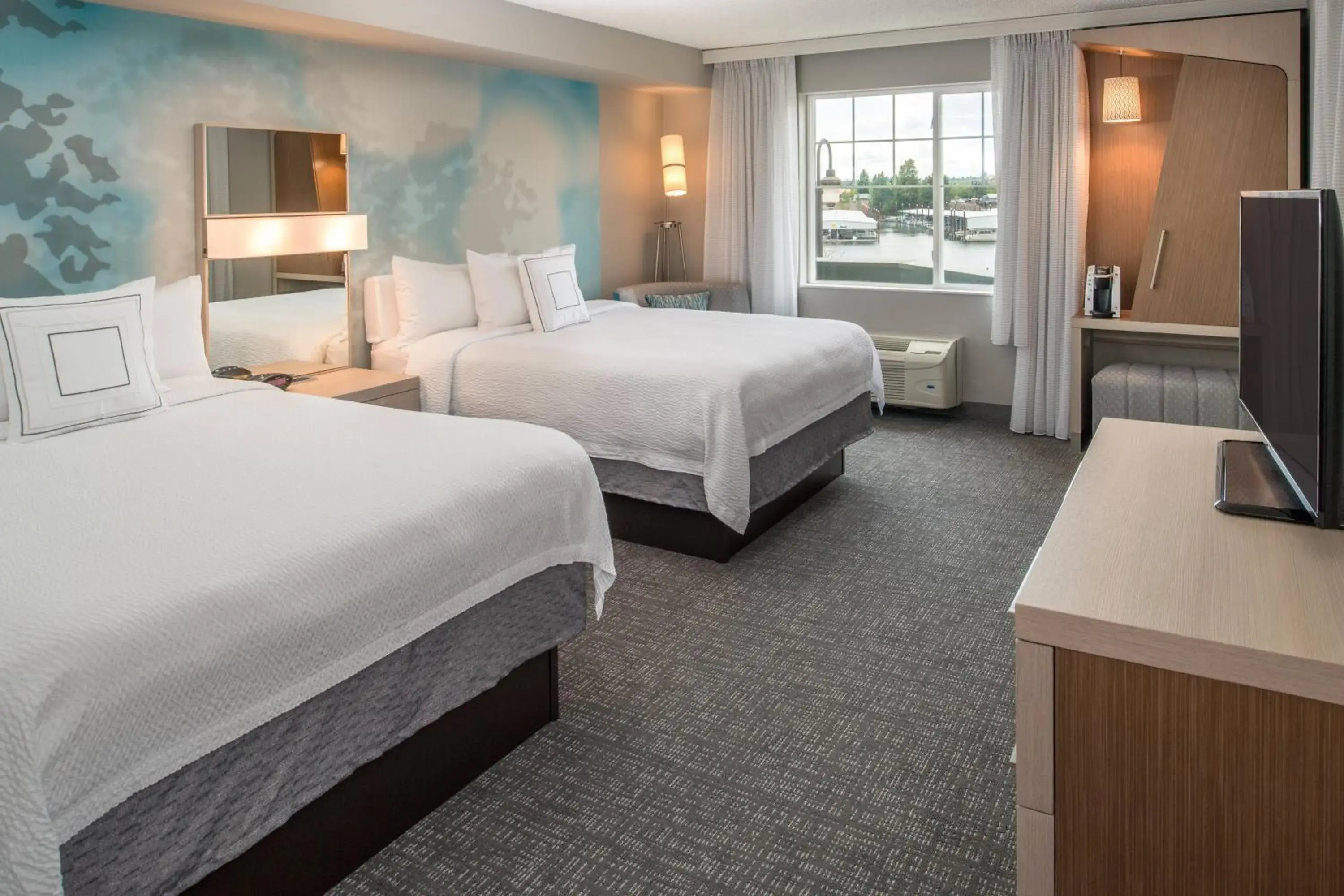 Double Room with Two Double Beds in Courtyard by Marriott Portland North Double Room with Two Double Beds in Courtyard by Marriott Portland North