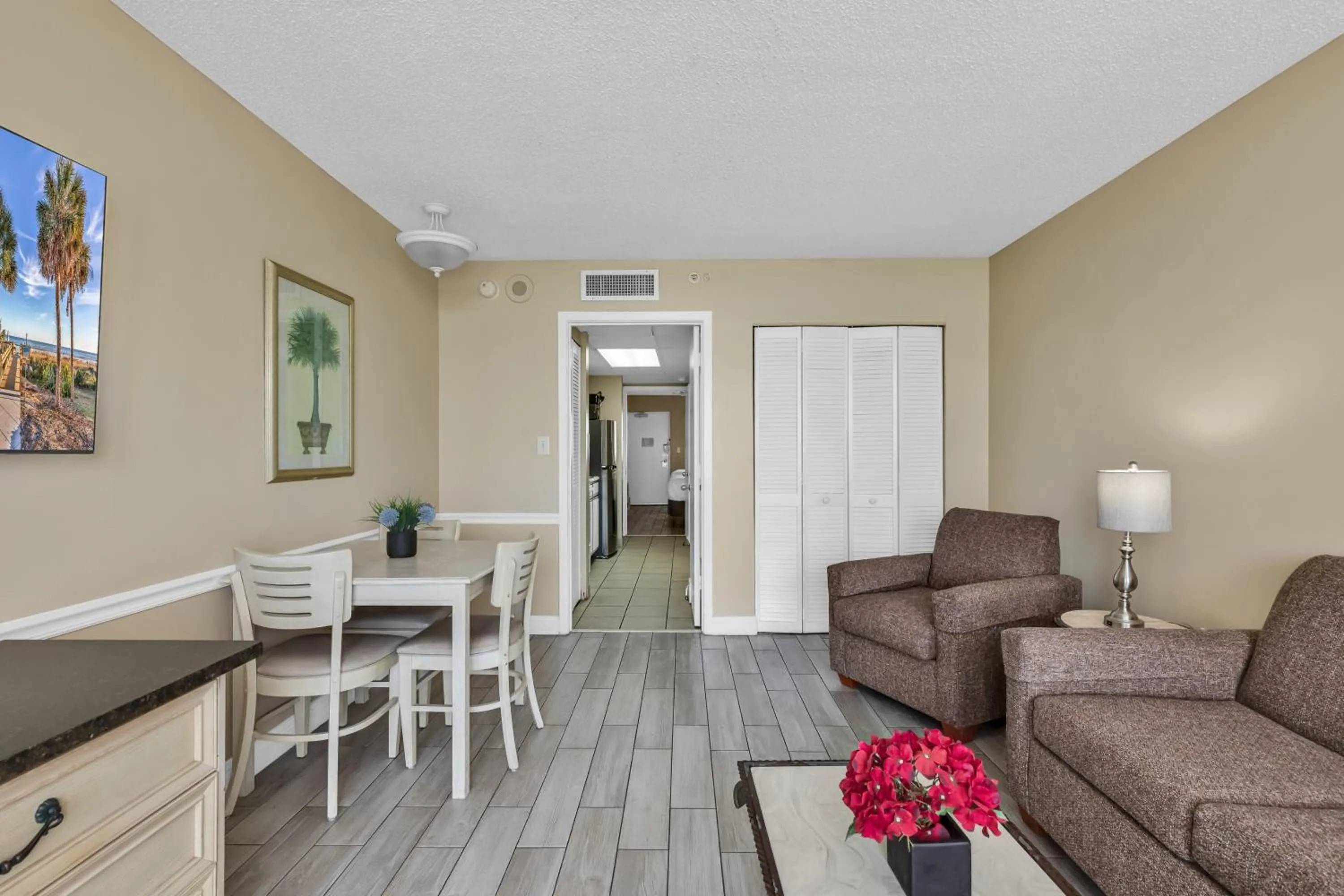 Living room in Oceanfront Condo Camelot By the Sea