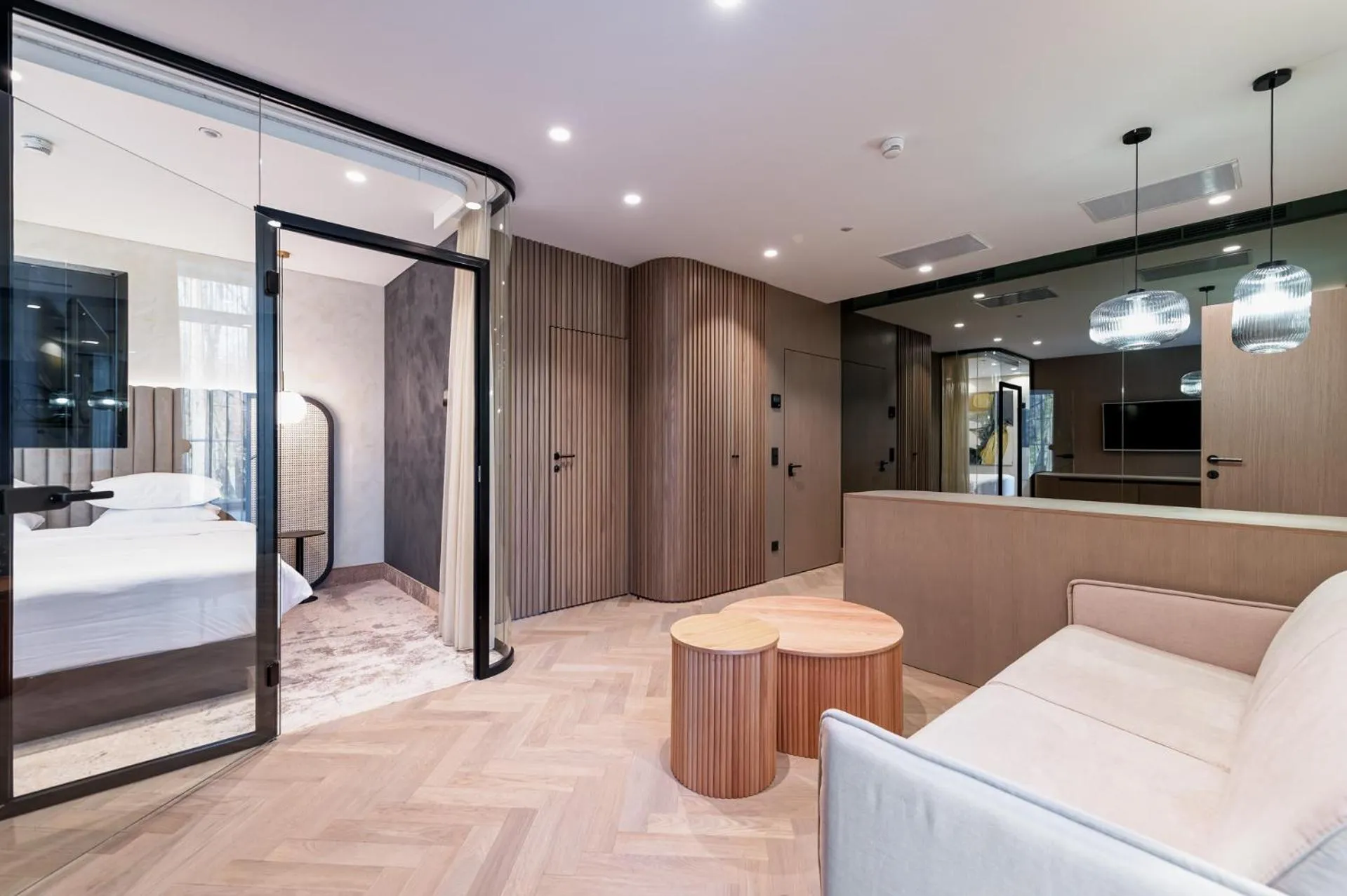 Living room, Bed in SPA VILNIUS Druskininkai