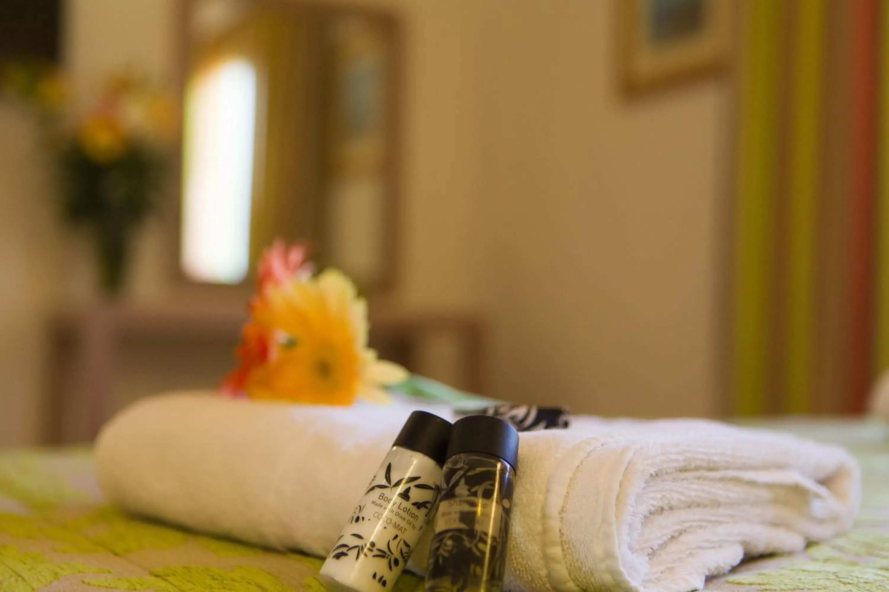 Decorative detail, Bed in Panormo Beach Hotel Decorative detail, Bed in Panormo Beach Hotel