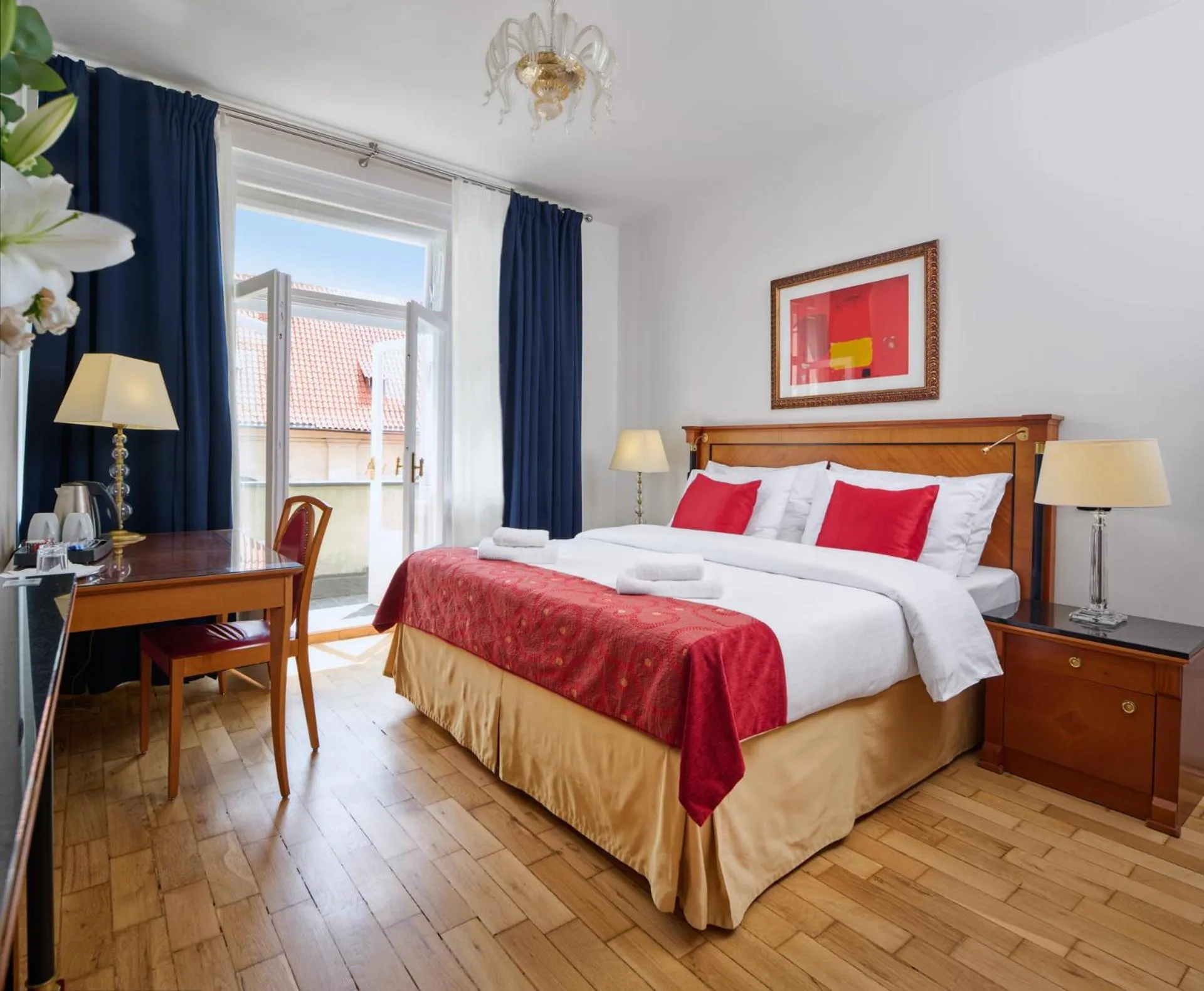 Bed in Hotel Leon D´Oro