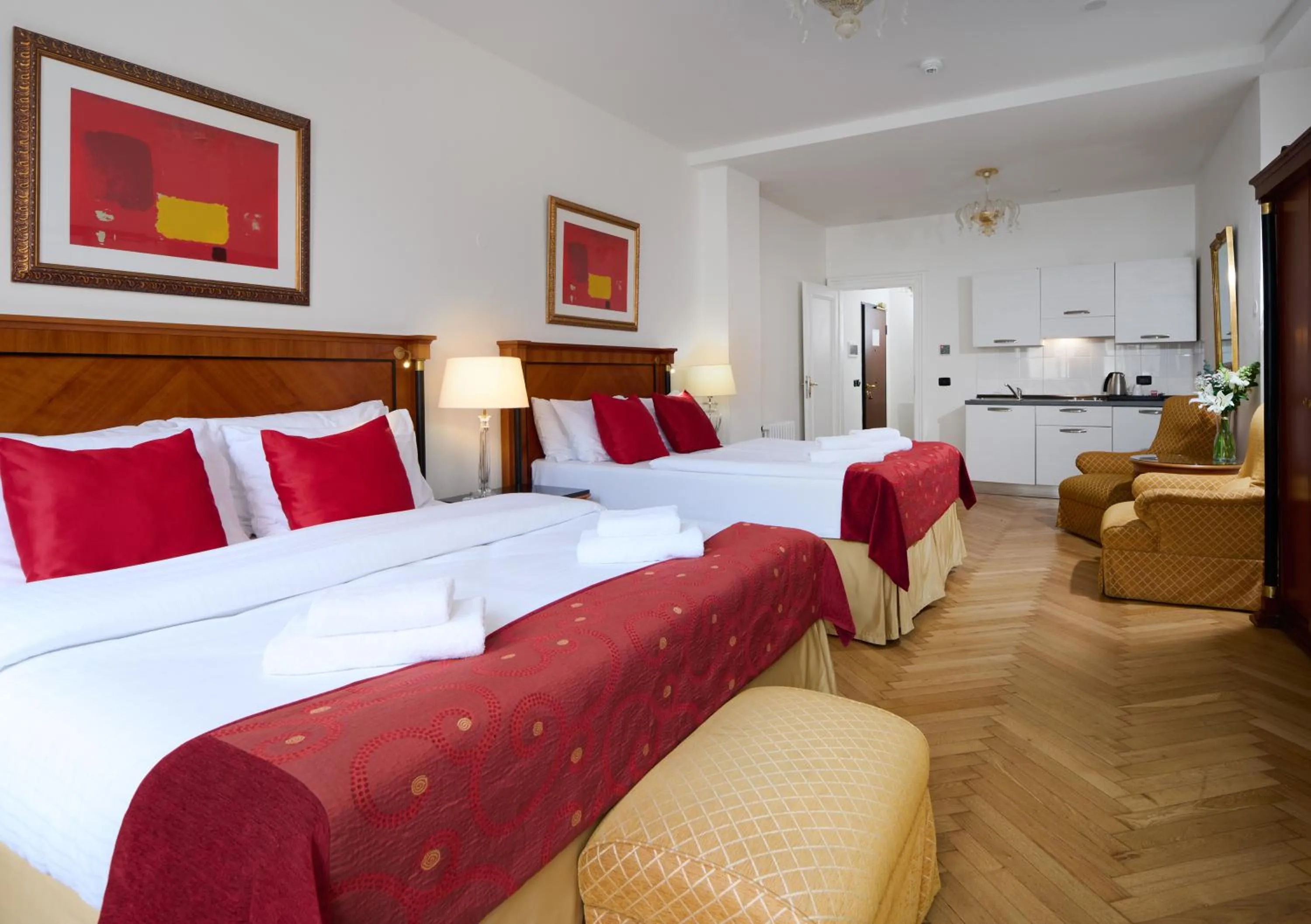 Bed in Hotel Leon D´Oro