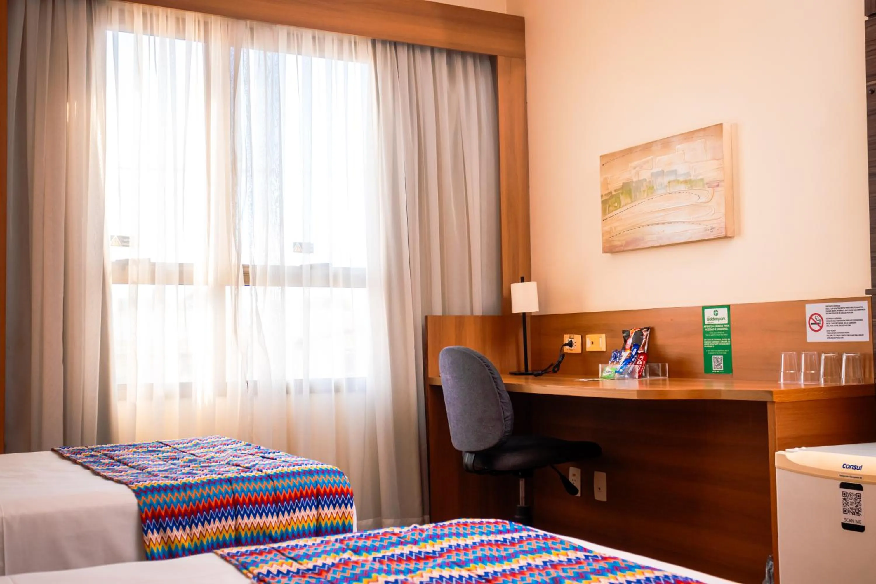 View (from property/room), Bed in Hotel Golden Park Uberlandia By Nacional Inn