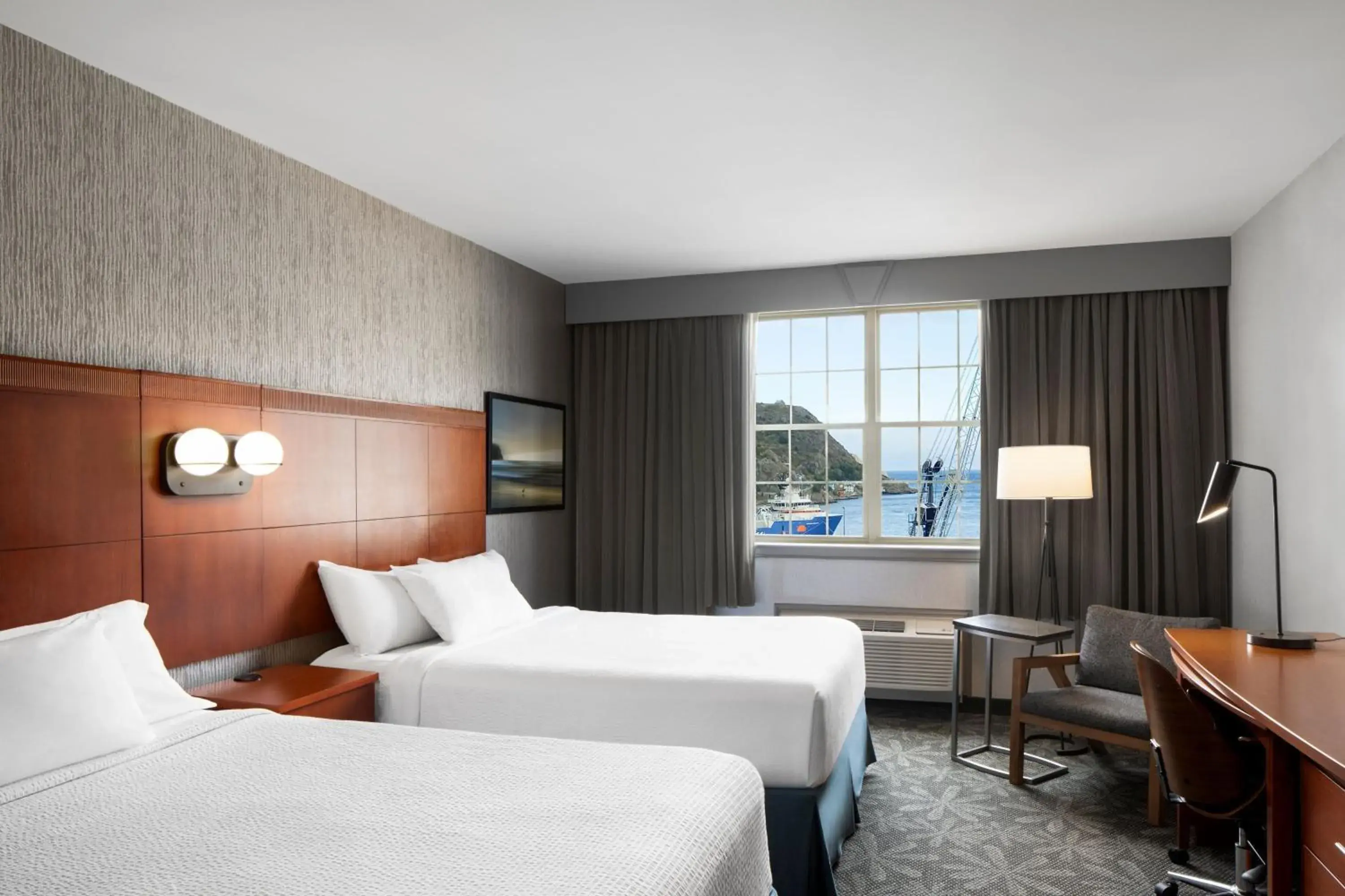 Queen Room with Two Queen Beds and Harbor View in Courtyard by Marriott St. John's Newfoundland Queen Room with Two Queen Beds and Harbor View in Courtyard by Marriott St. John's Newfoundland