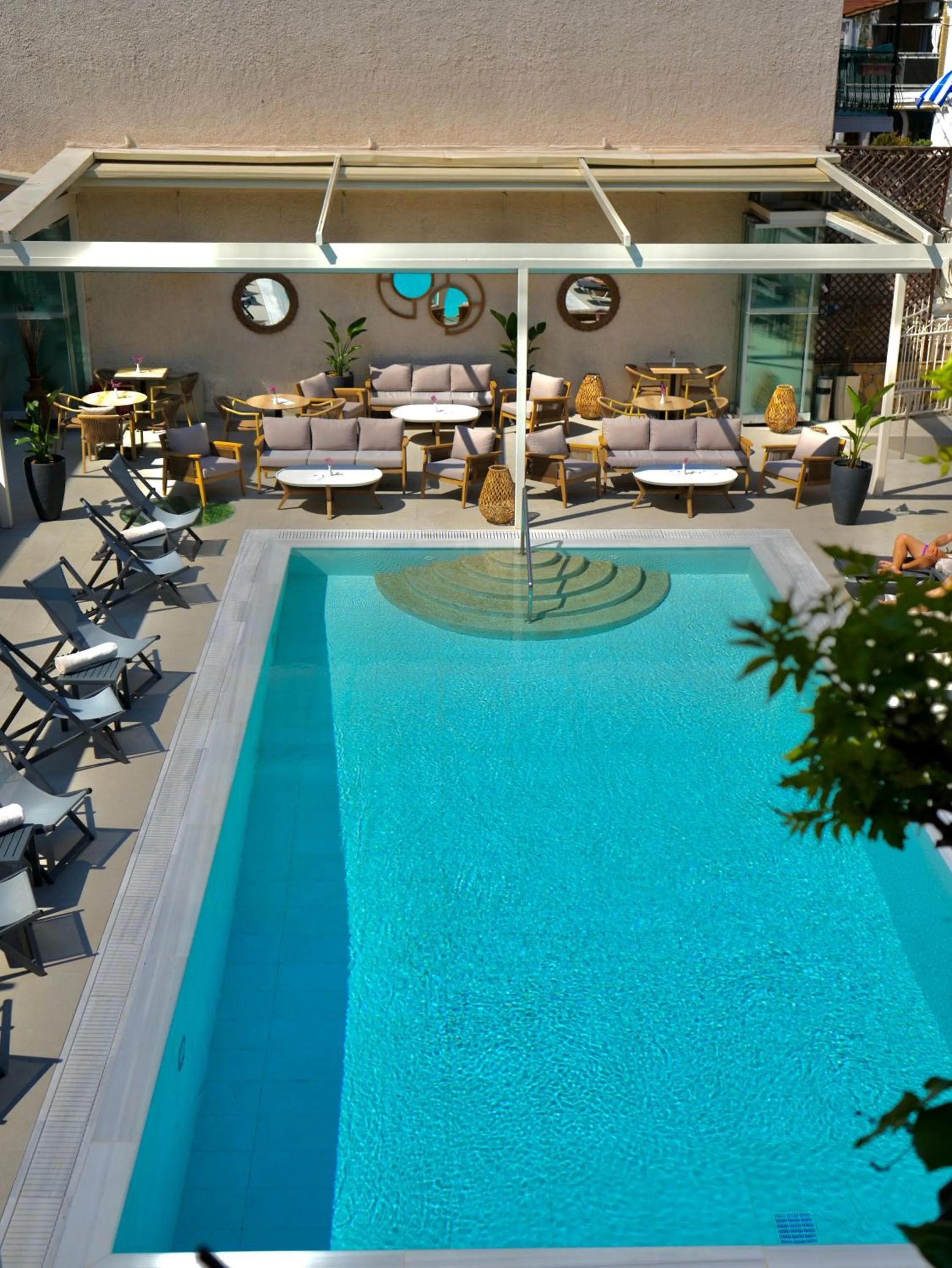 Pool view in Telesilla Hotel