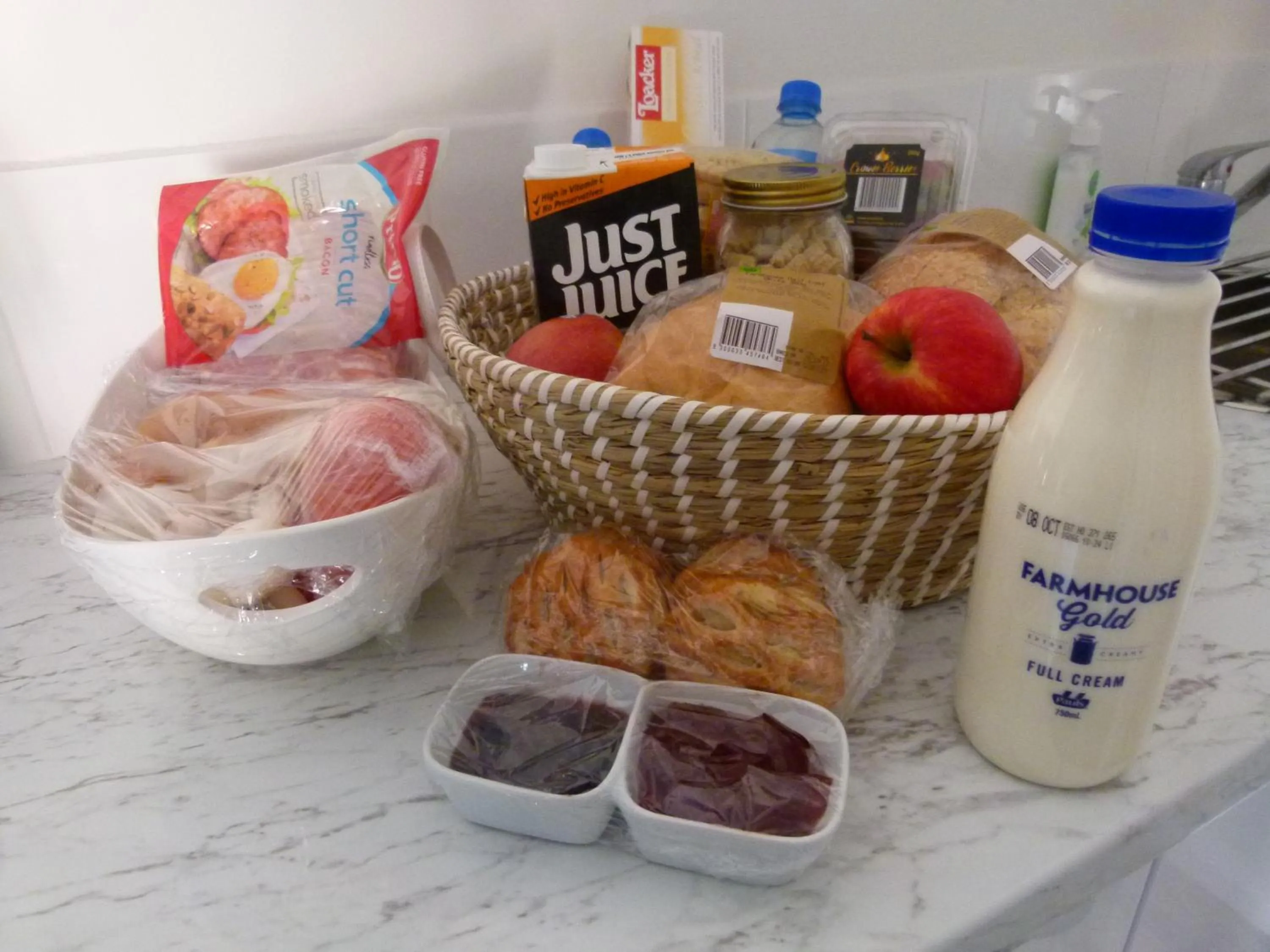 Continental breakfast in The Sanctuary at Paradise Beach B&B