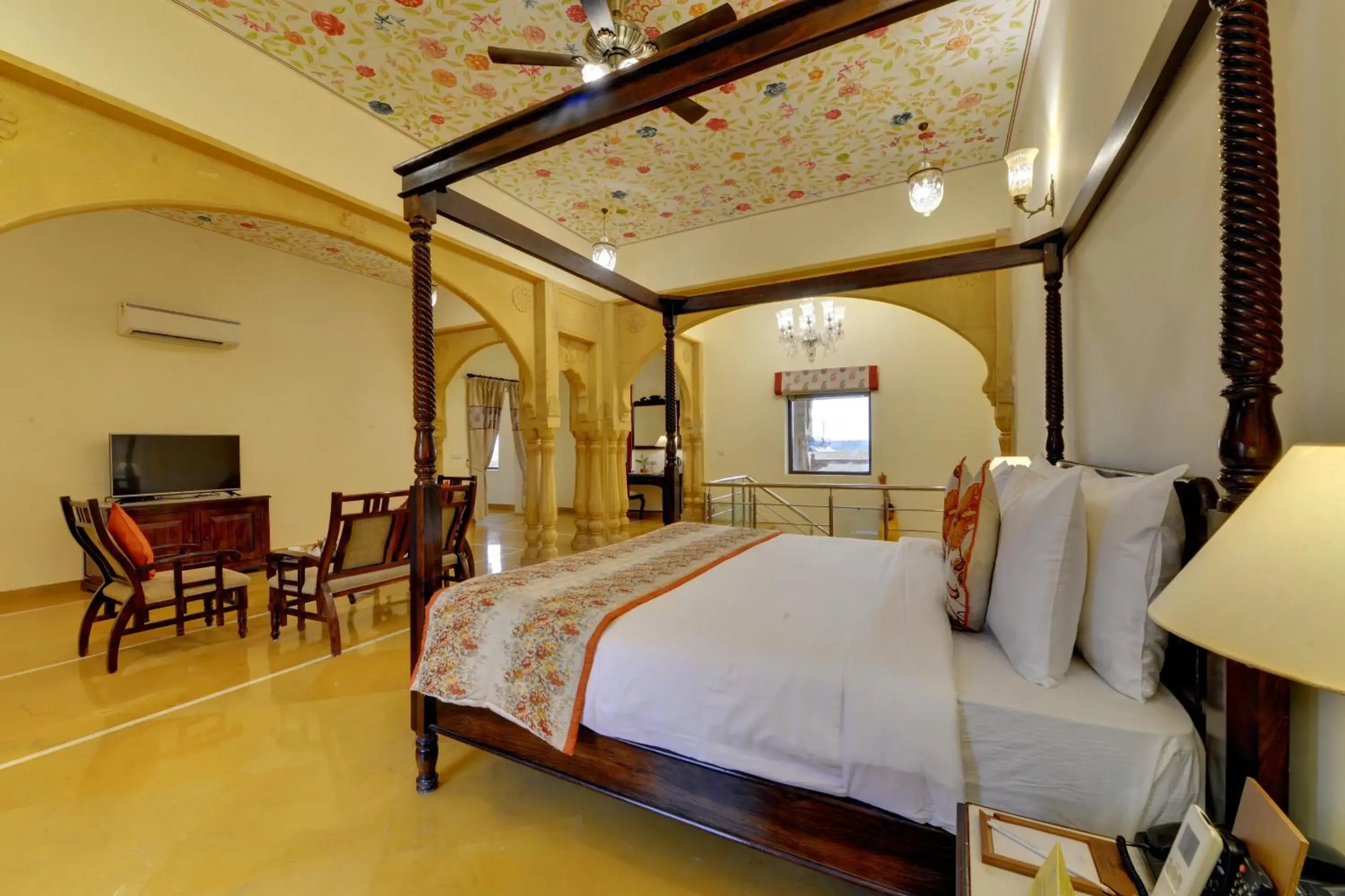 TV and multimedia, Bed in SKK The Fern An Ecotel Hotel, Jaisalmer TV and multimedia, Bed in SKK The Fern An Ecotel Hotel, Jaisalmer