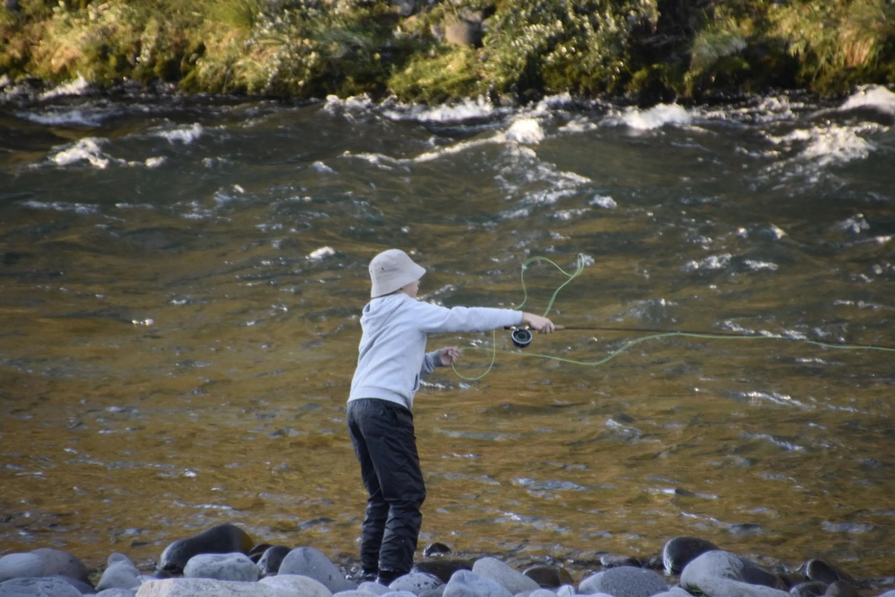 Fishing in Judges Pool Motel Turangi