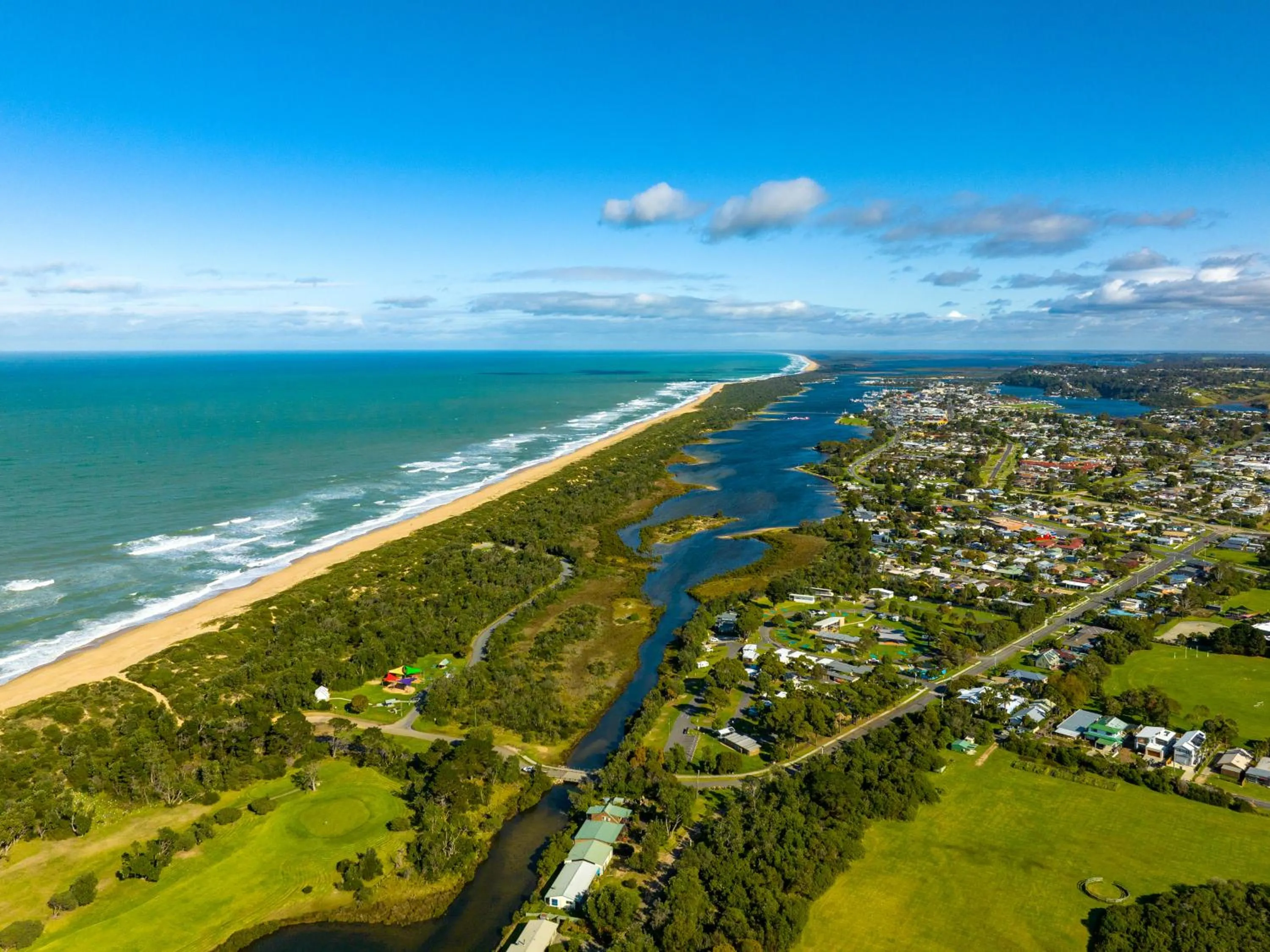 Bird's eye view in NRMA Eastern Beach Holiday Park