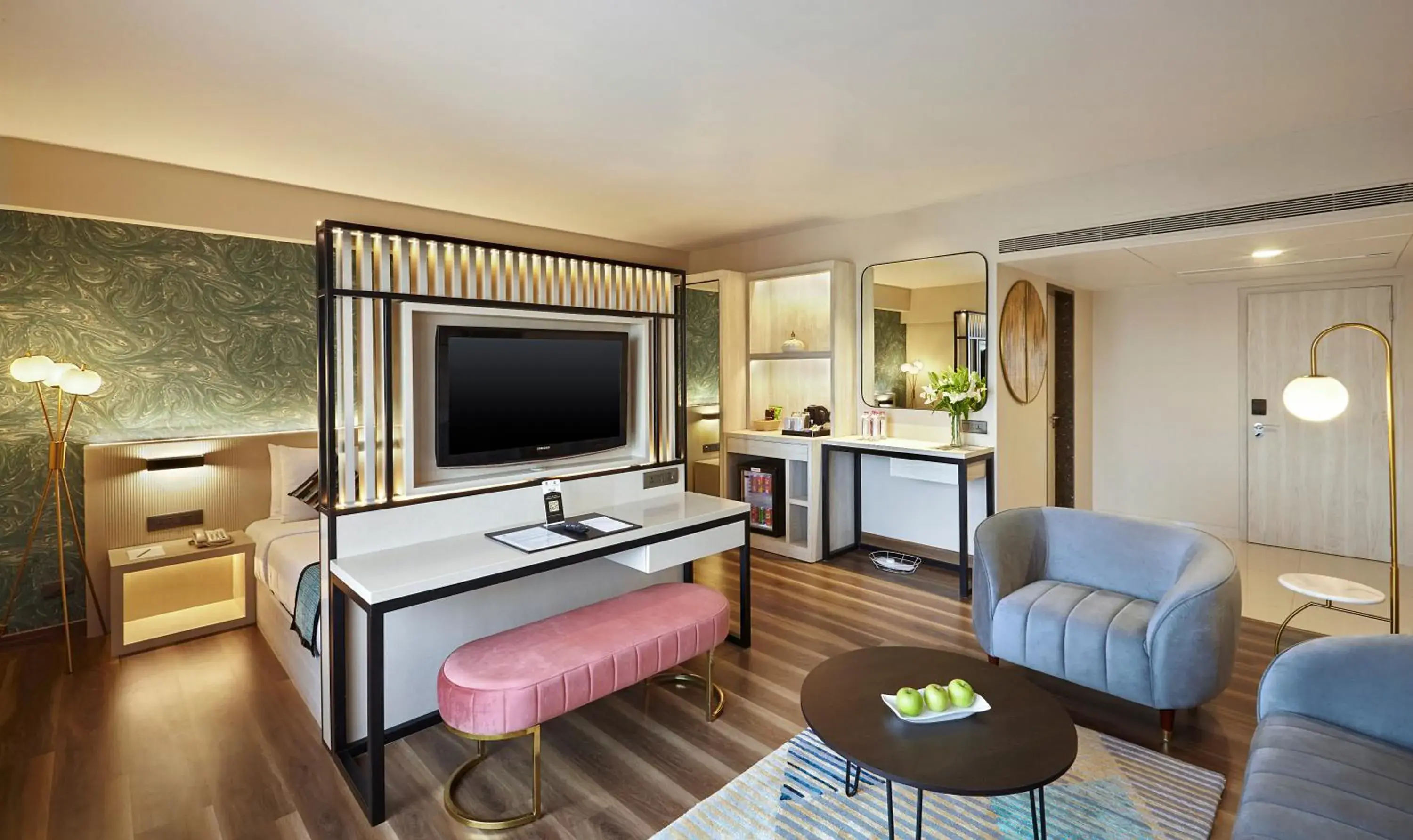 Living room, Bed in Hotel Suba International Sahar Road Mumbai Living room, Bed in Hotel Suba International Sahar Road Mumbai