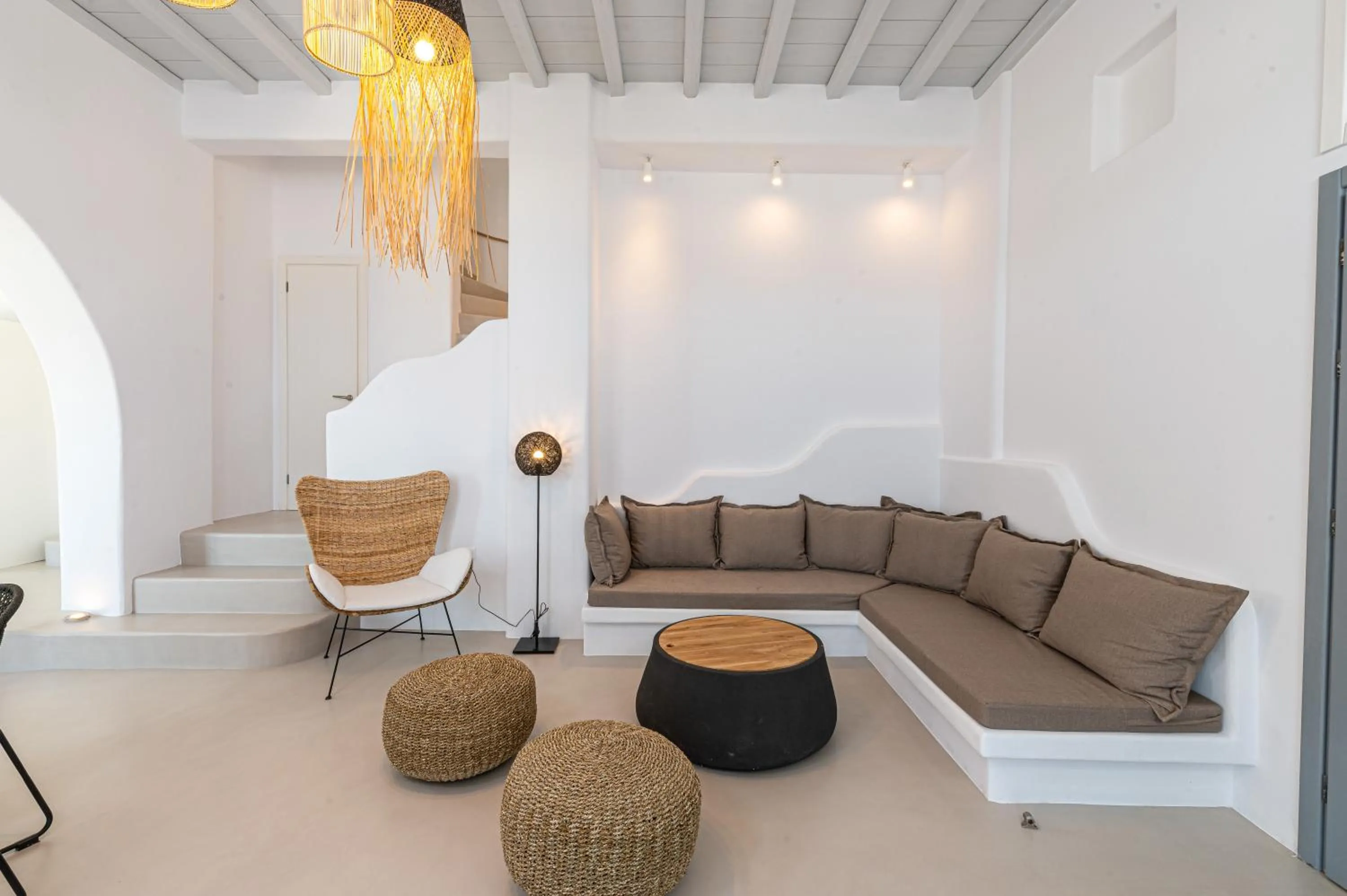 Living room in Carpe Diem Villas Mykonos ,Heated Pool!