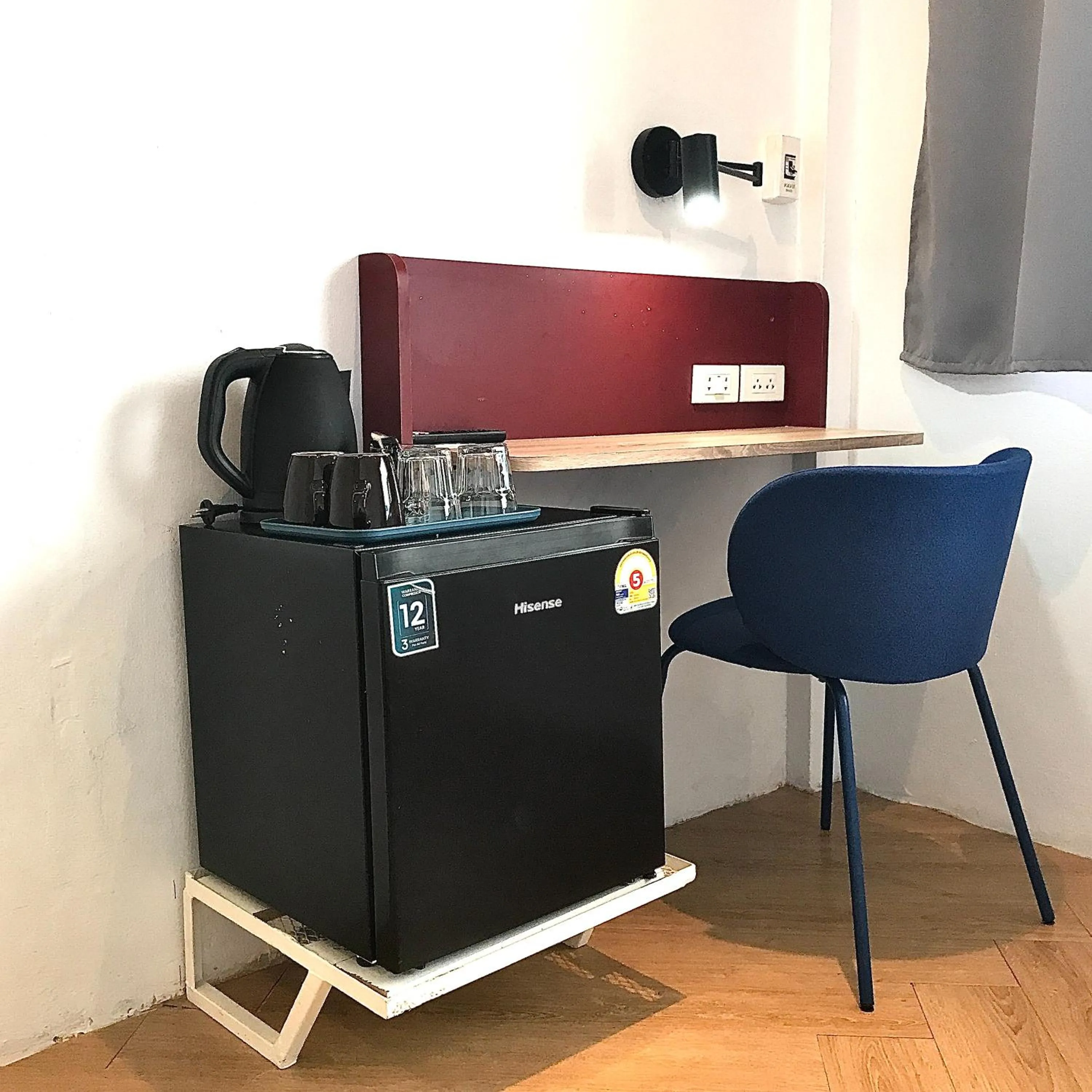 Seating area in Beige Poshtels + Netflix