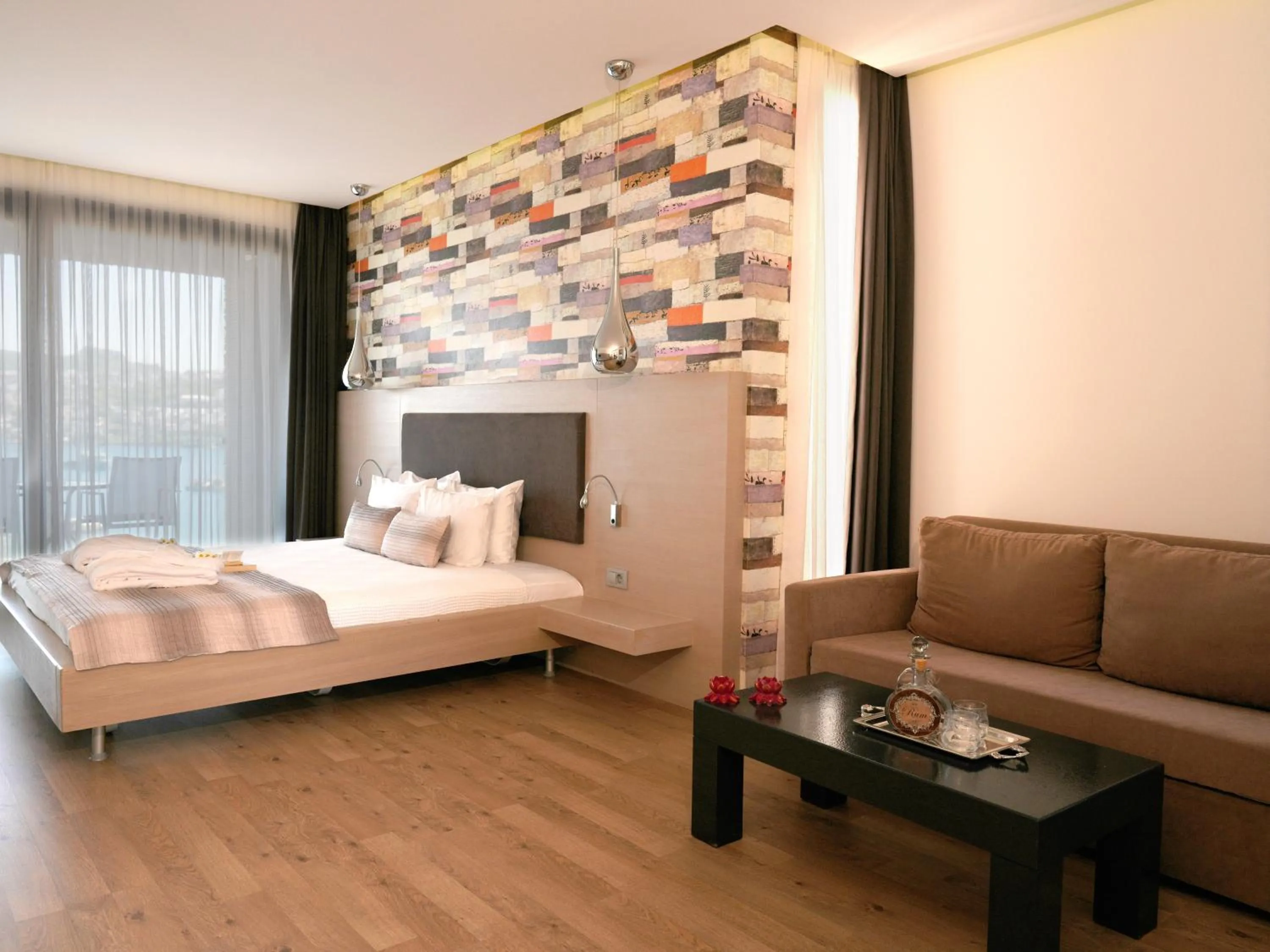 View (from property/room), Bed in Costa Farilya Special Class Hotel Bodrum