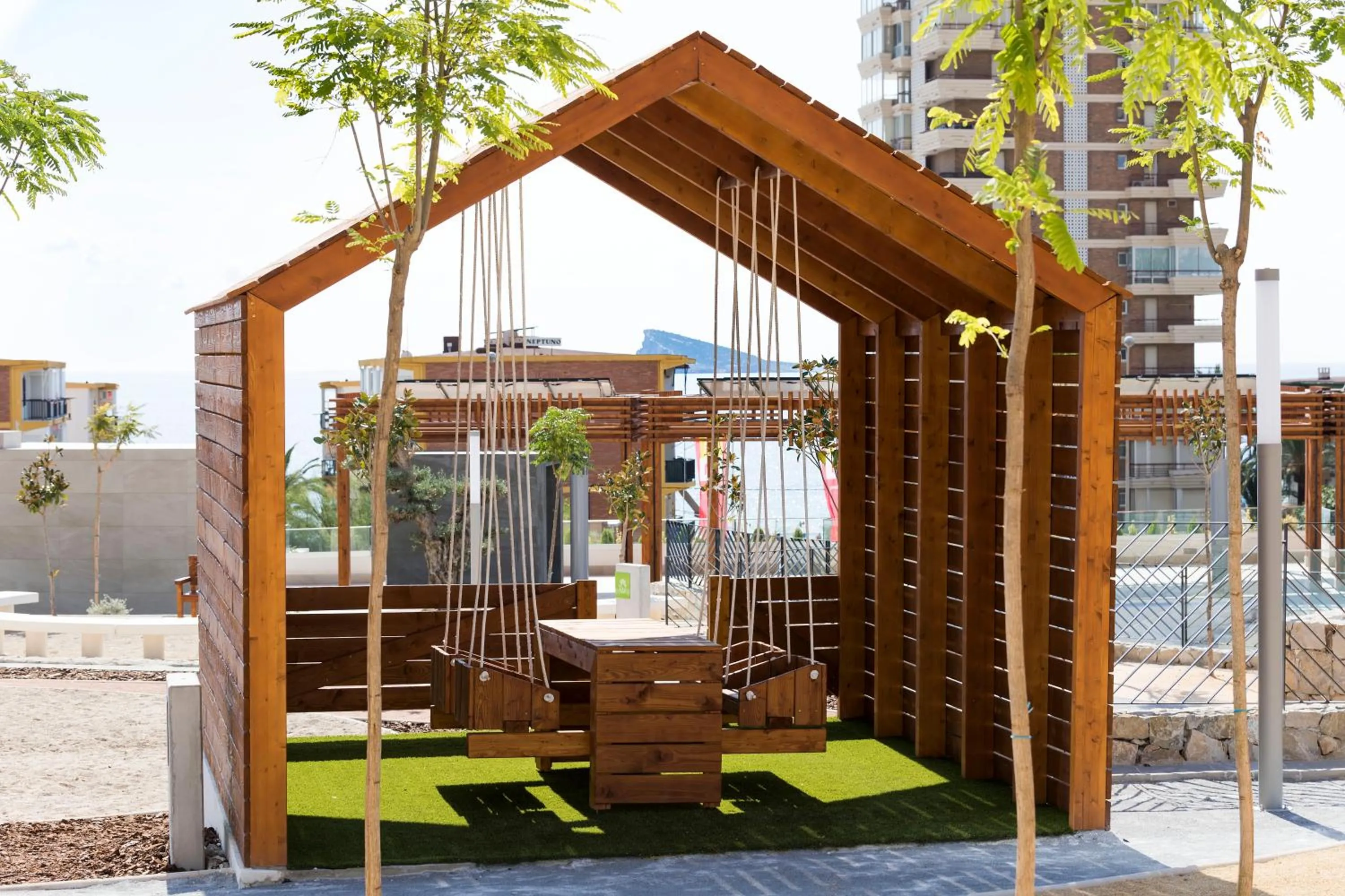 Children play ground in Sunset Drive Benidorm by Mar Holidays