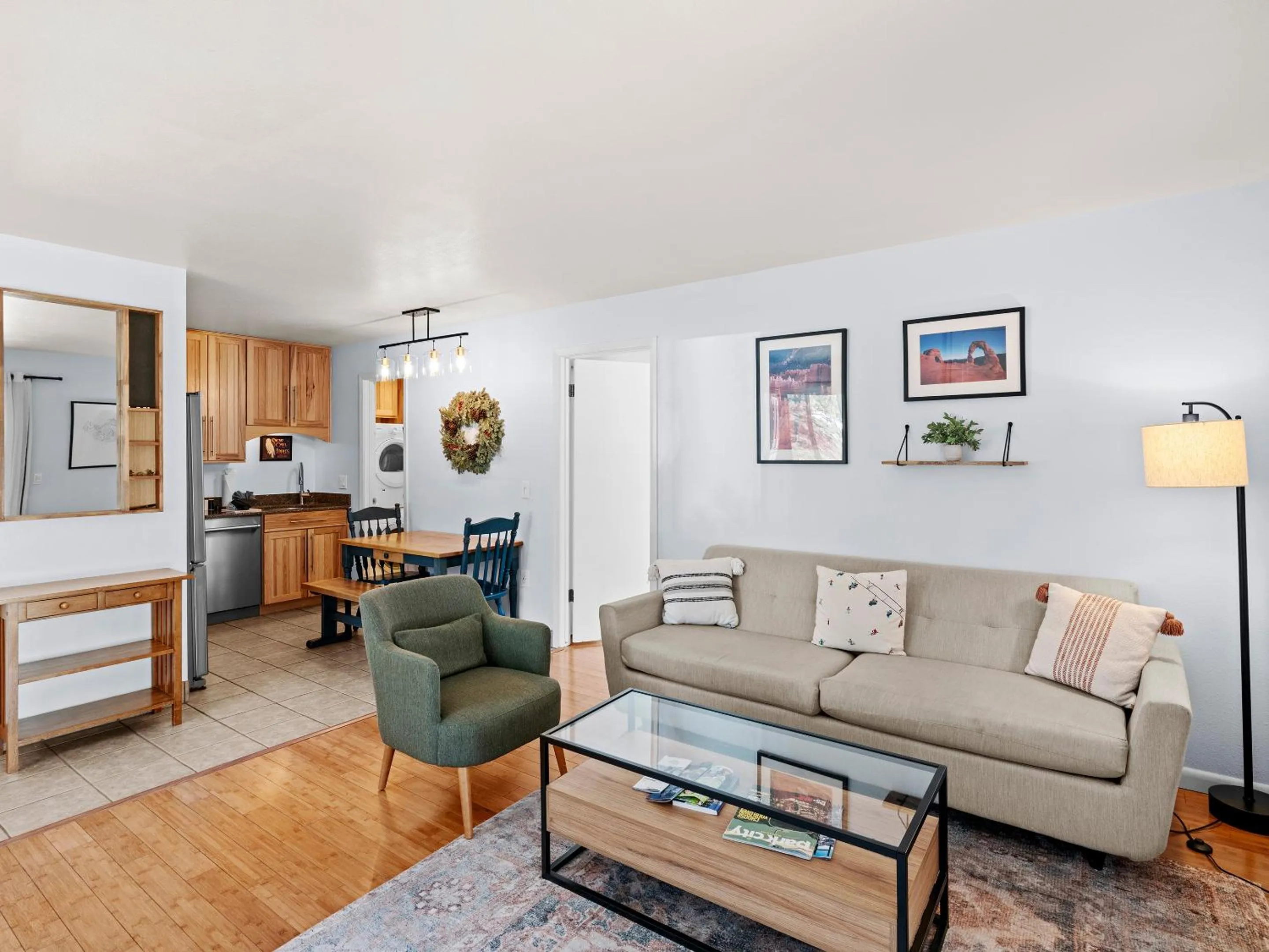 Living room in Red Pine Condominiums by All Seasons Resort Lodging