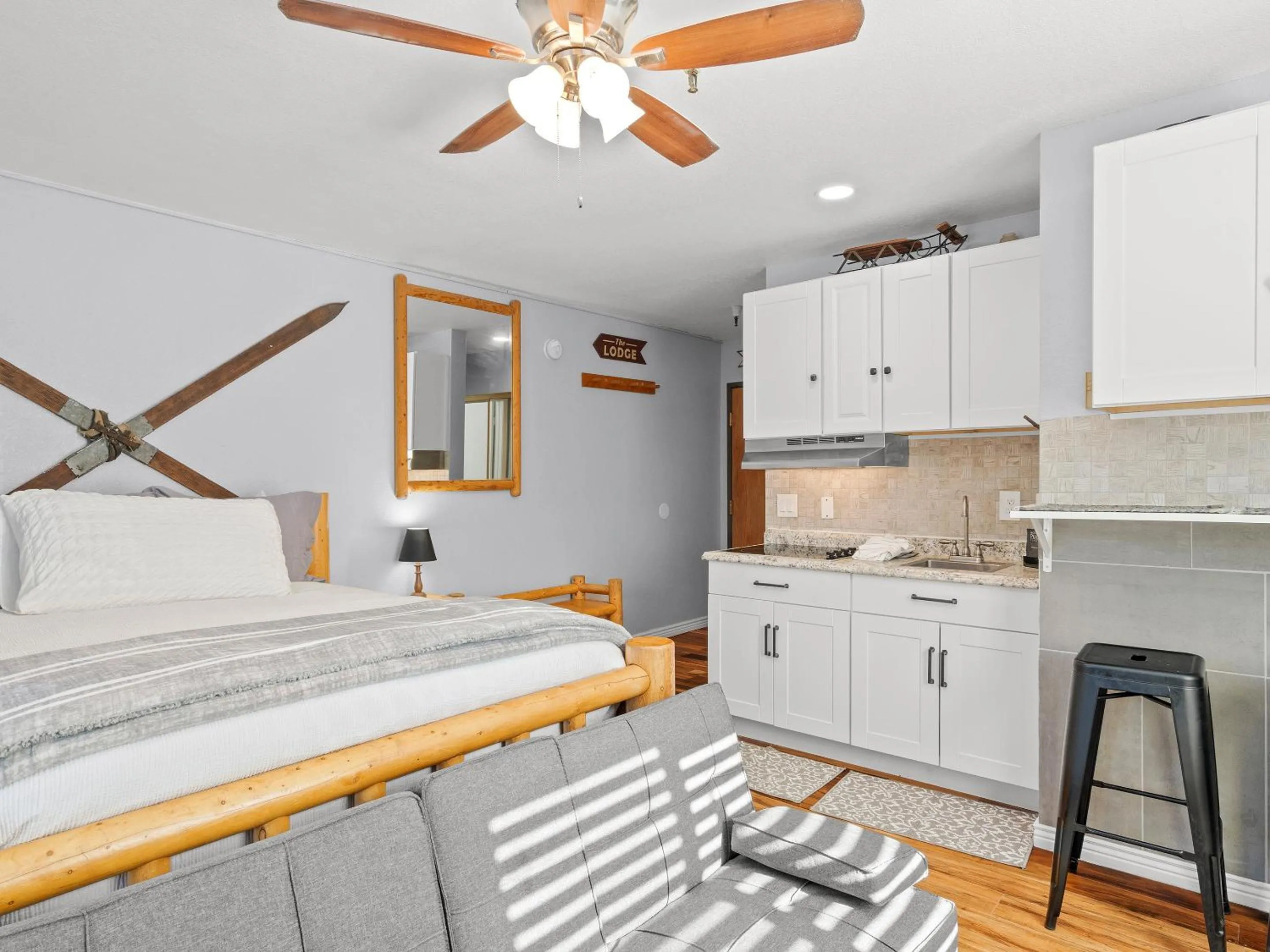 Bed in Carriage House Condominiums by All Seasons Resort Lodging