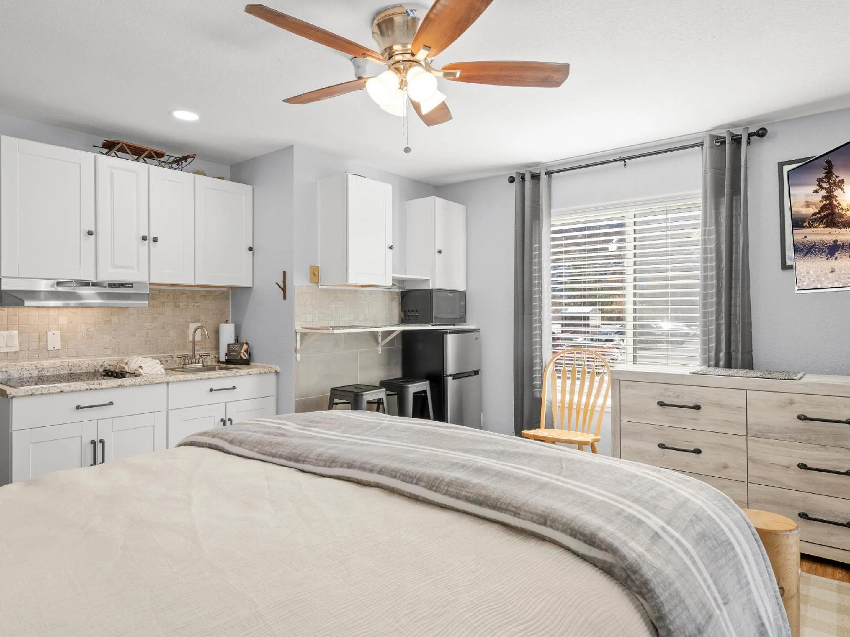 Bed in Carriage House Condominiums by All Seasons Resort Lodging