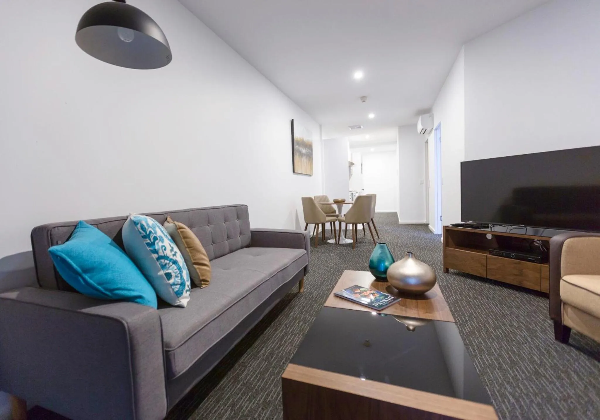 Living room in The Palms Apartments