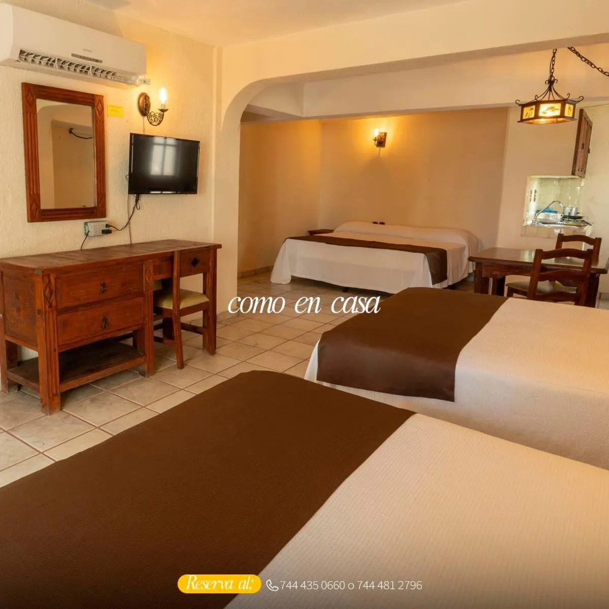 Bed in Hotel Hacienda María Eugenia Acapulco