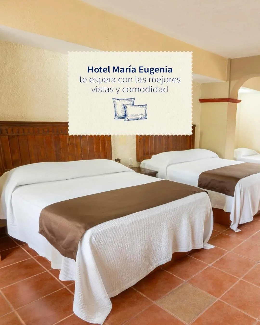 Bed in Hotel Hacienda María Eugenia Acapulco