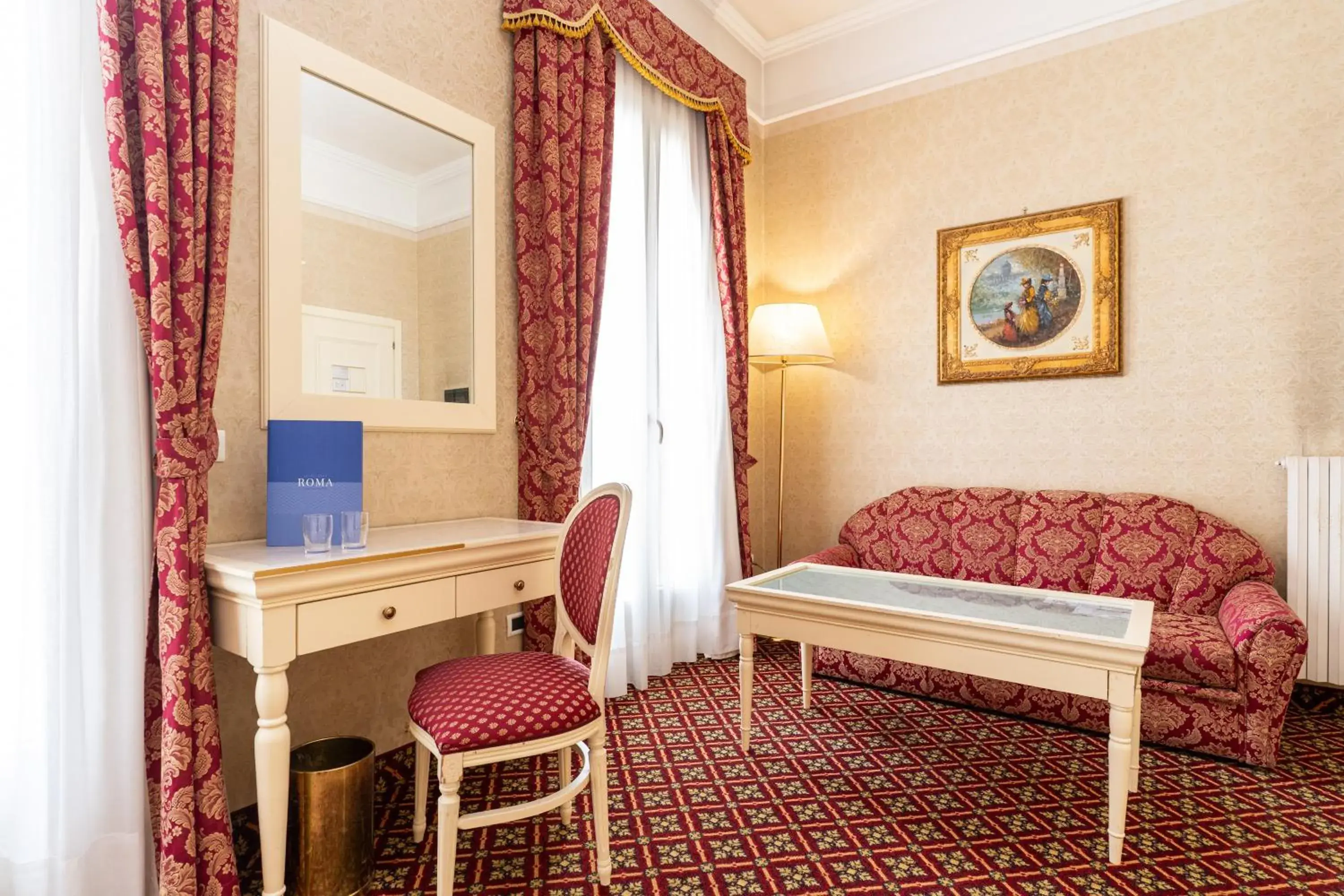 Seating area, Bed in Hotel Terme Roma Seating area, Bed in Hotel Terme Roma