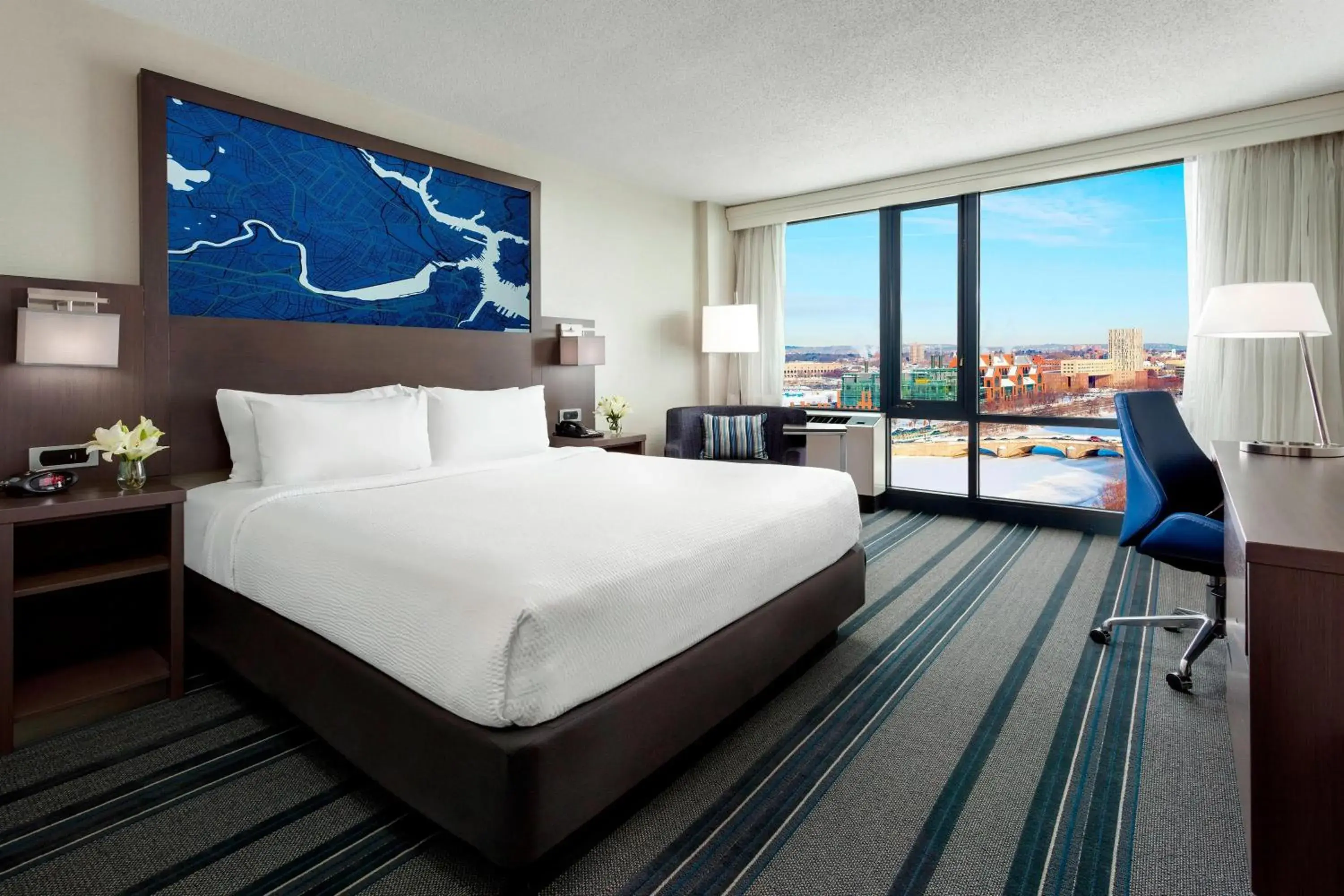 King Room with River View in Courtyard by Marriott Boston Cambridge King Room with River View in Courtyard by Marriott Boston Cambridge