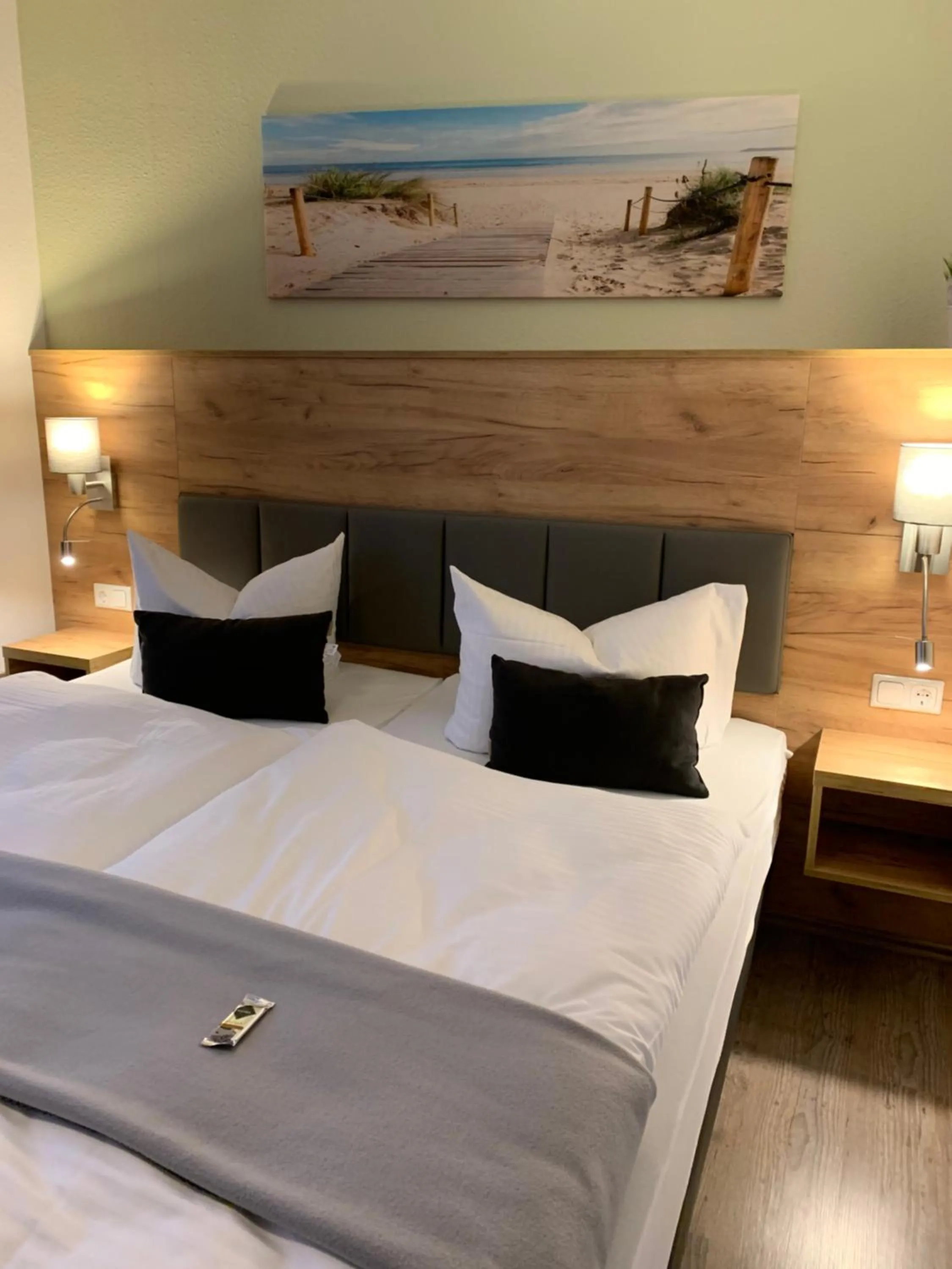 Bed in City-Hotel-Wolgast