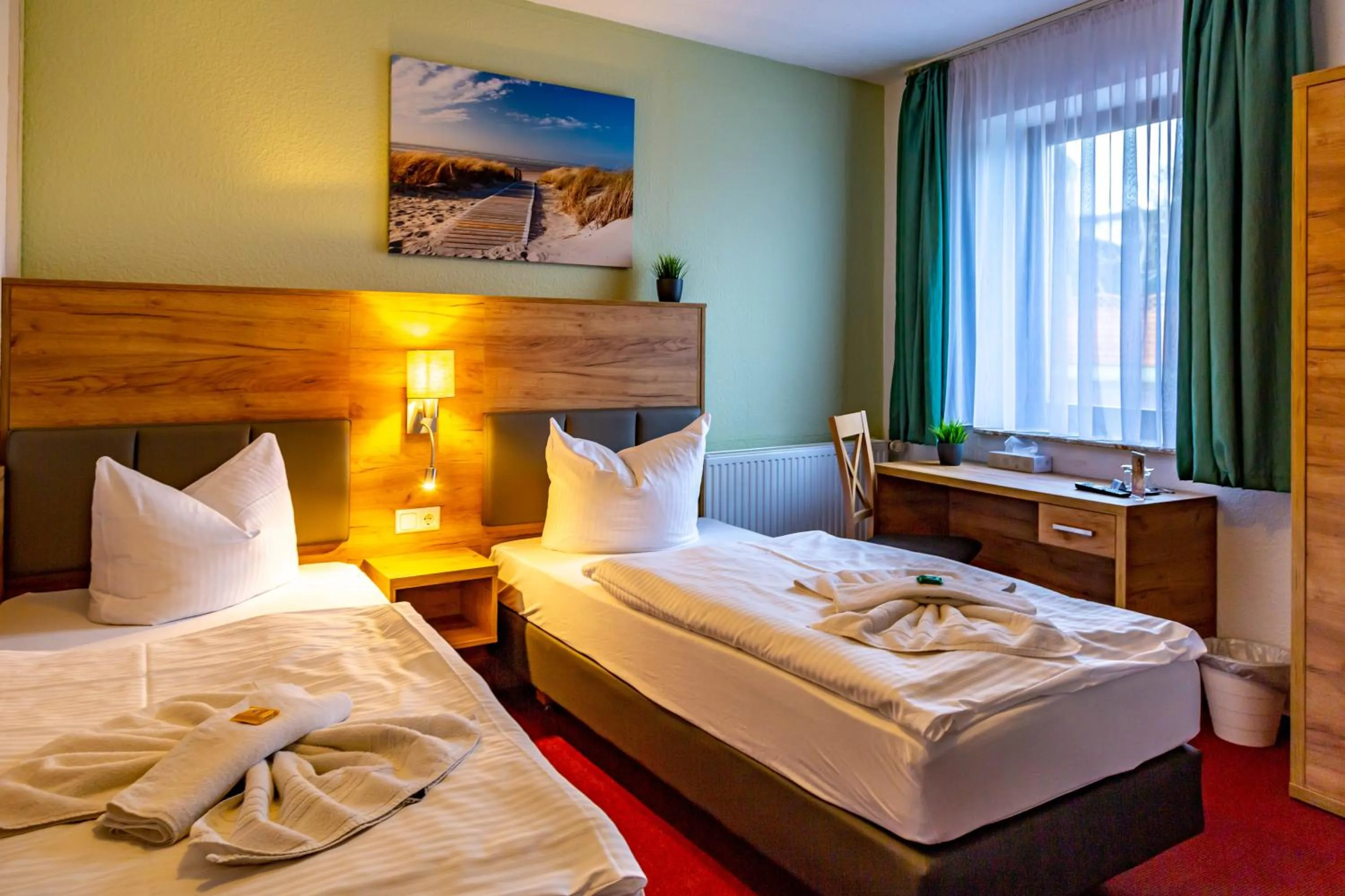 Bed in City-Hotel-Wolgast