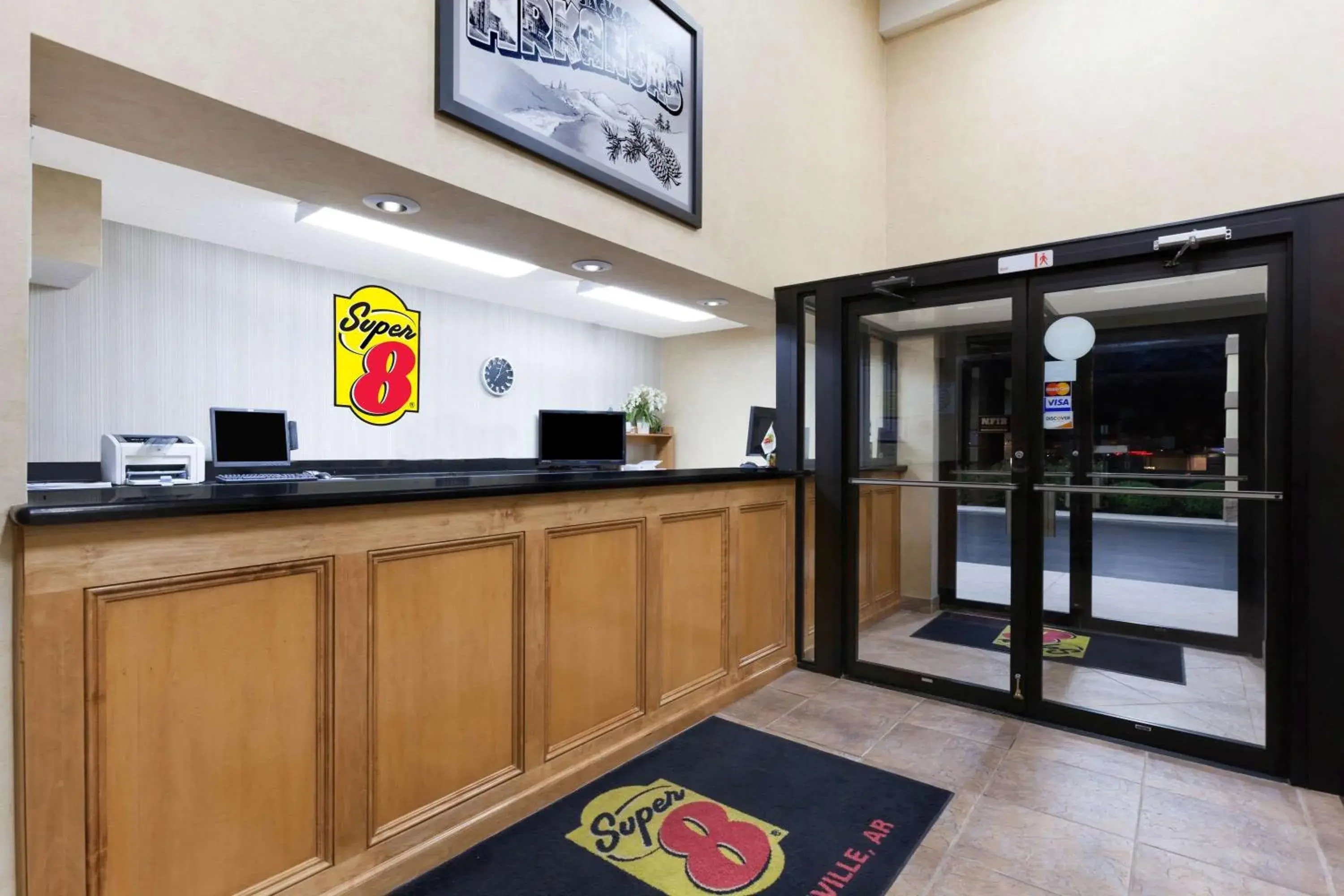 Lobby or reception in Super 8 by Wyndham Jacksonville AR Lobby or reception in Super 8 by Wyndham Jacksonville AR