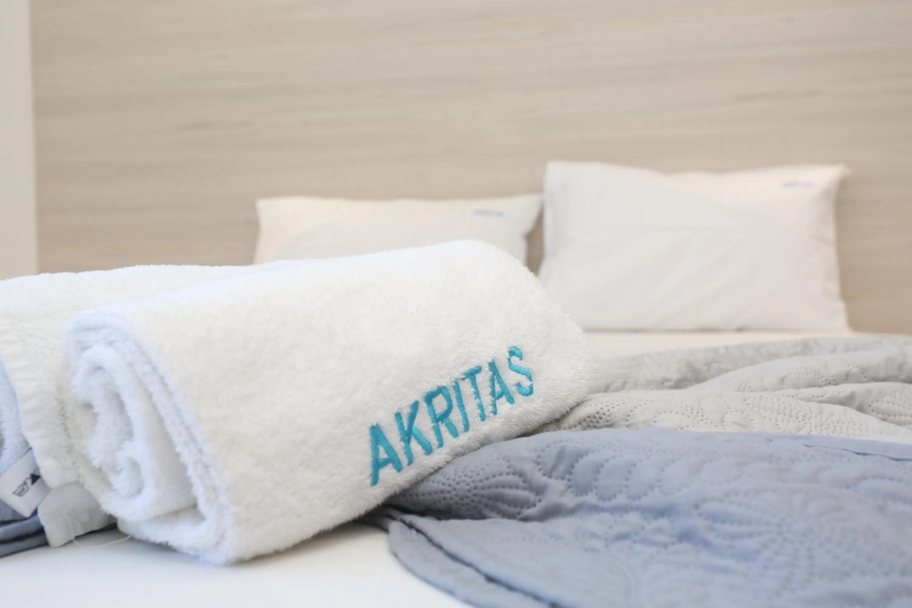 towels, Bed in Akritas Hotel Pefkochori