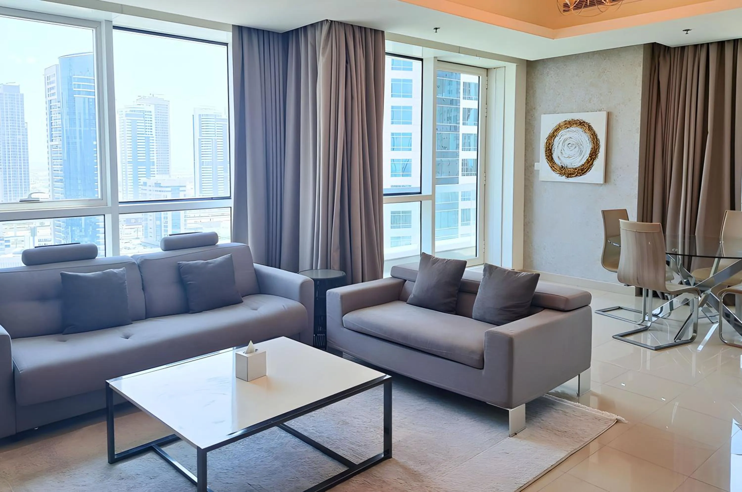Living room in Barceló Residences Dubai Marina