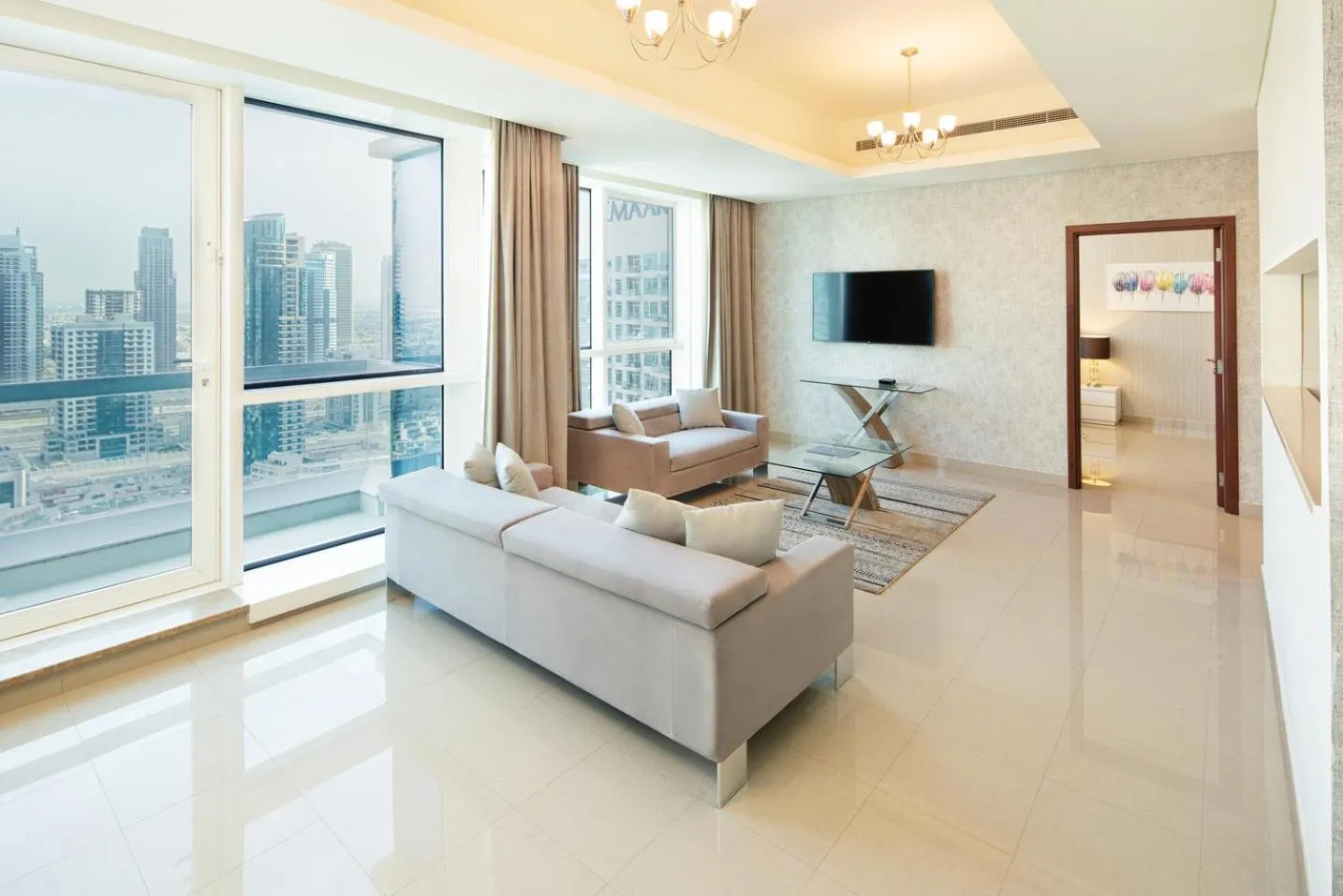 Living room in Barceló Residences Dubai Marina