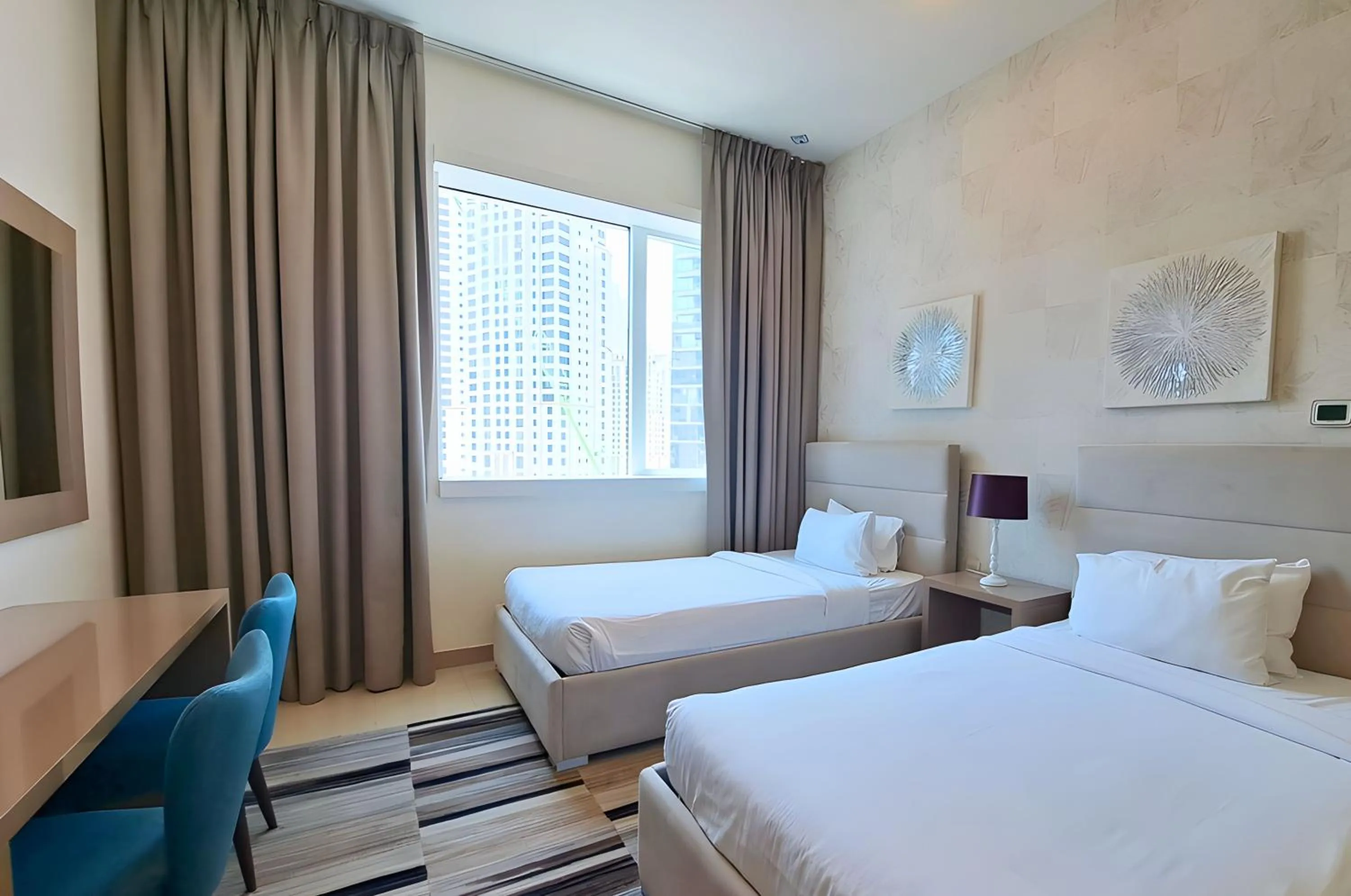 Bed in Barceló Residences Dubai Marina