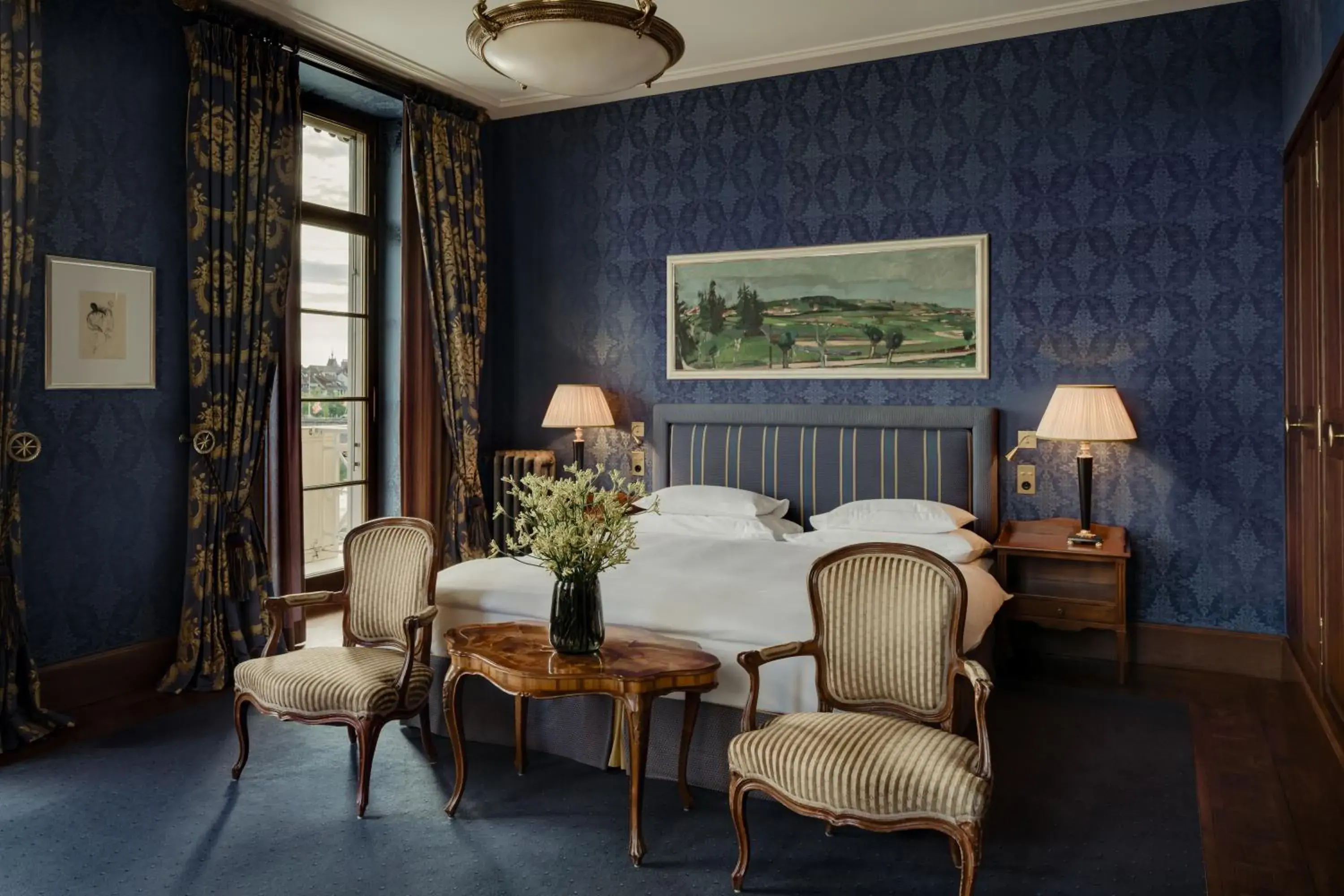 Junior Suite with Balcony and Riverview in Grand Hotel LES TROIS ROIS Junior Suite with Balcony and Riverview in Grand Hotel LES TROIS ROIS