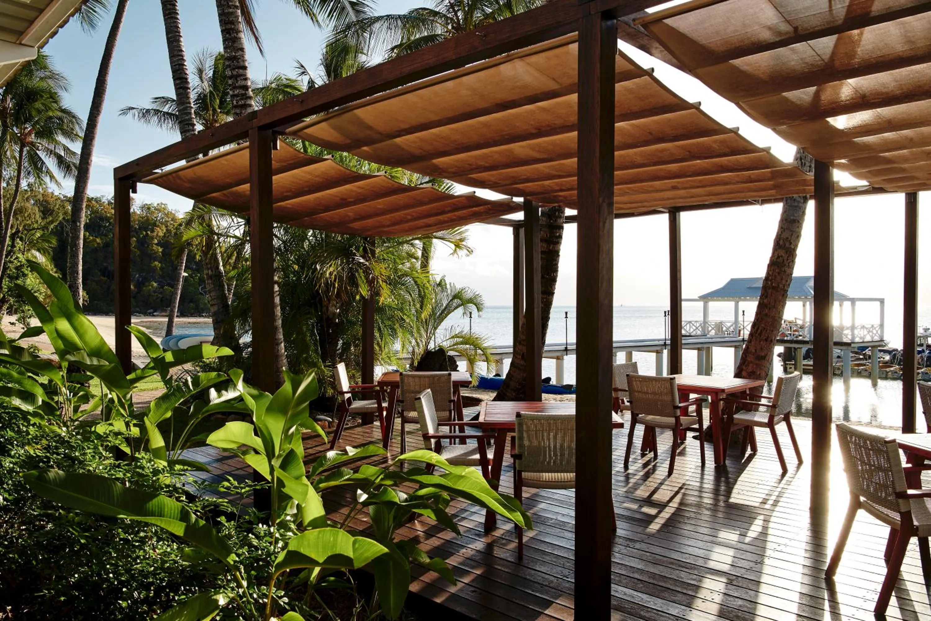 Patio in Orpheus Island Lodge