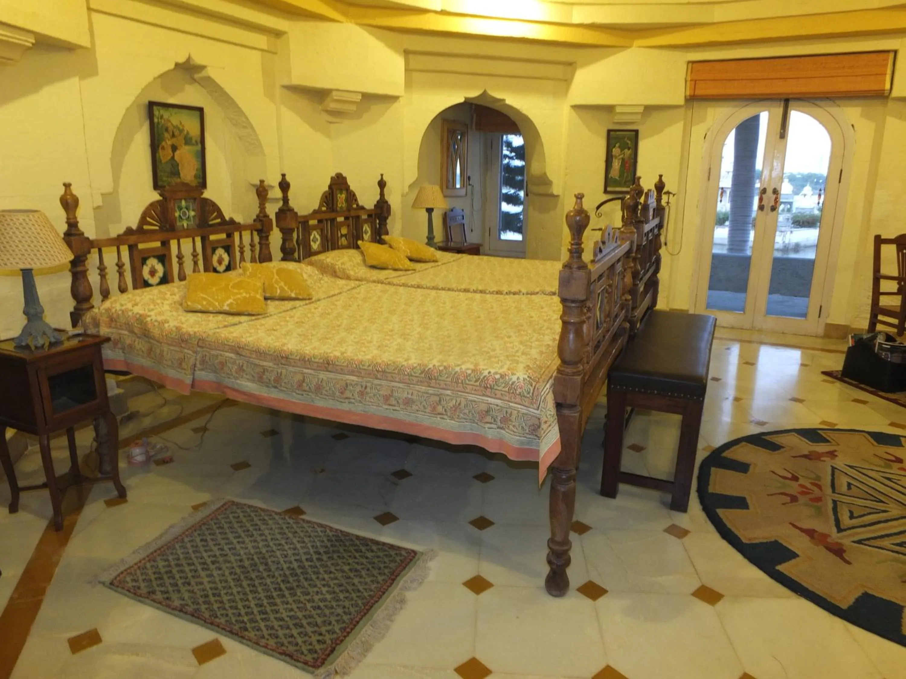 Bed in Udai Bilas Palace