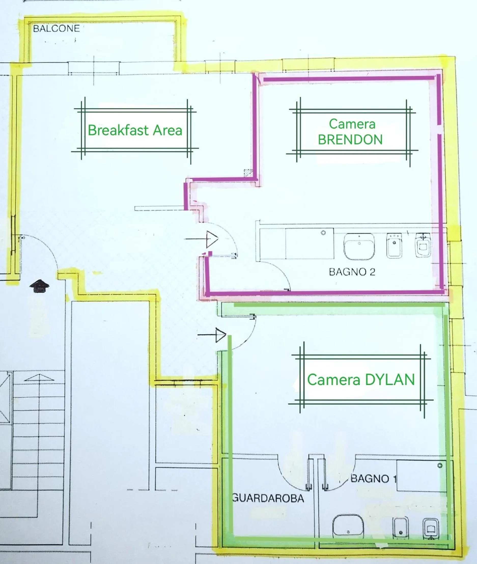 Floor plan in Casa Montanari B&B