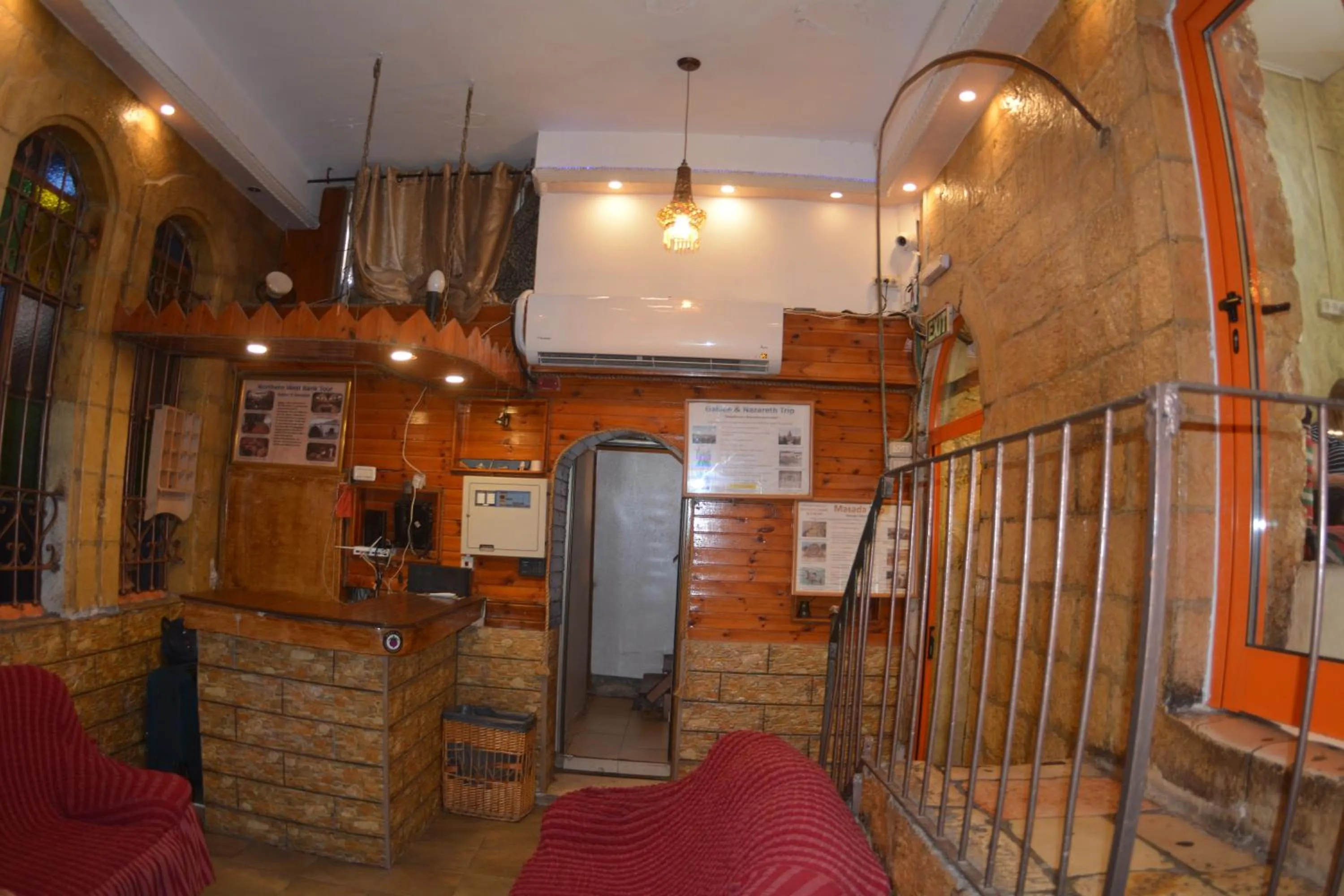 Seating area in Palm Hostel