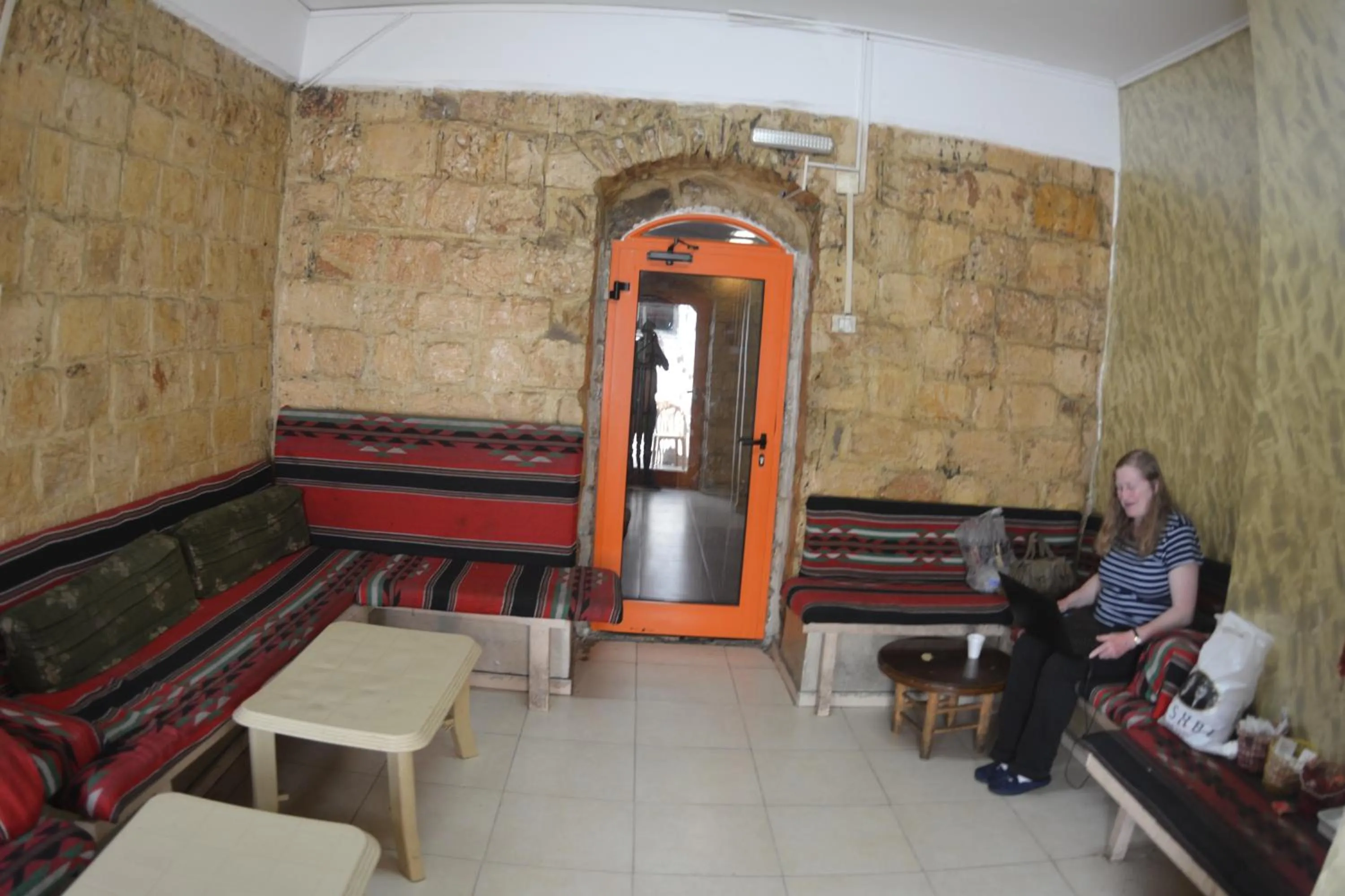 Seating area in Palm Hostel