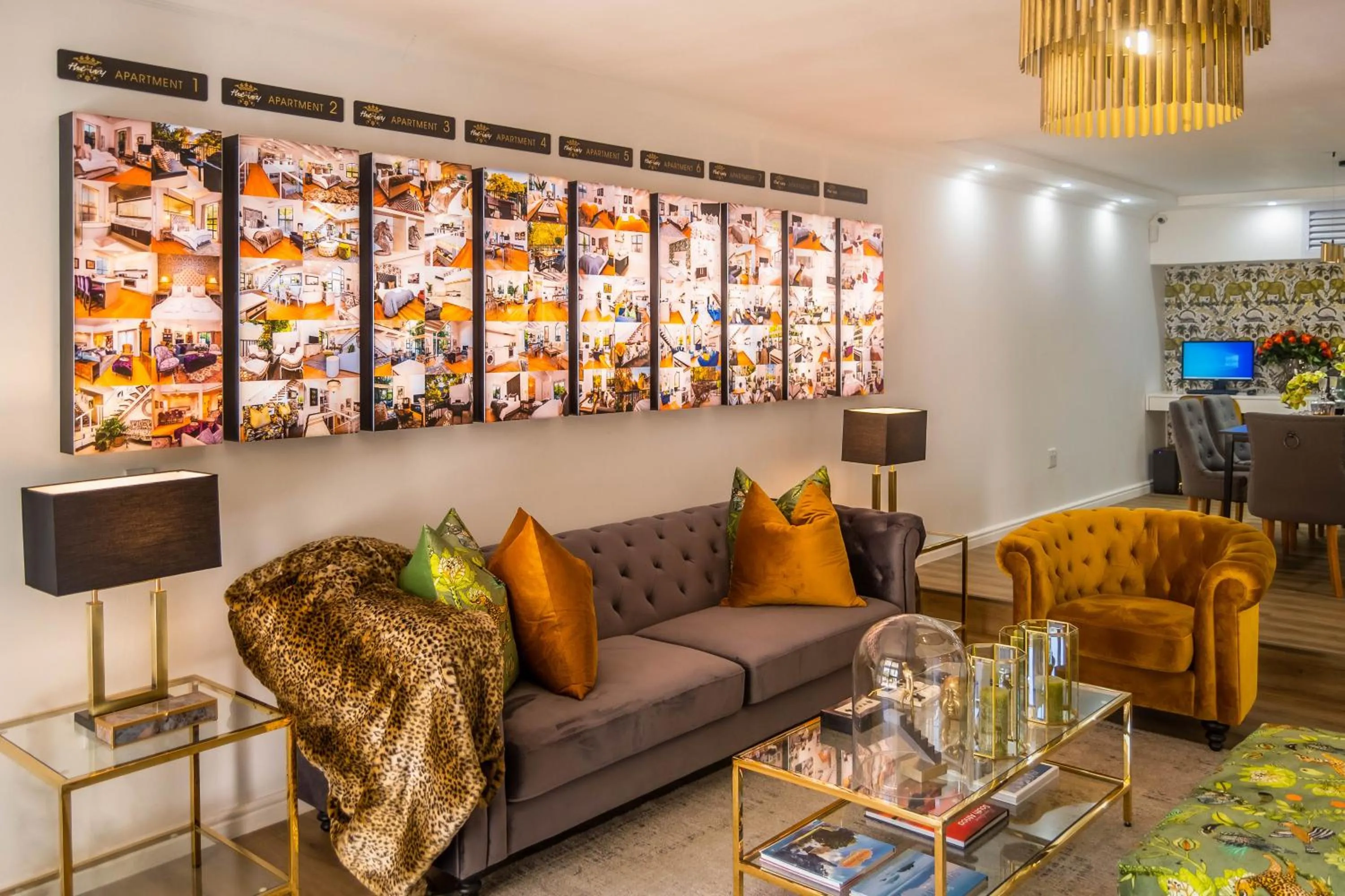 Communal lounge/ TV room in The Ivy Apartments Franschhoek