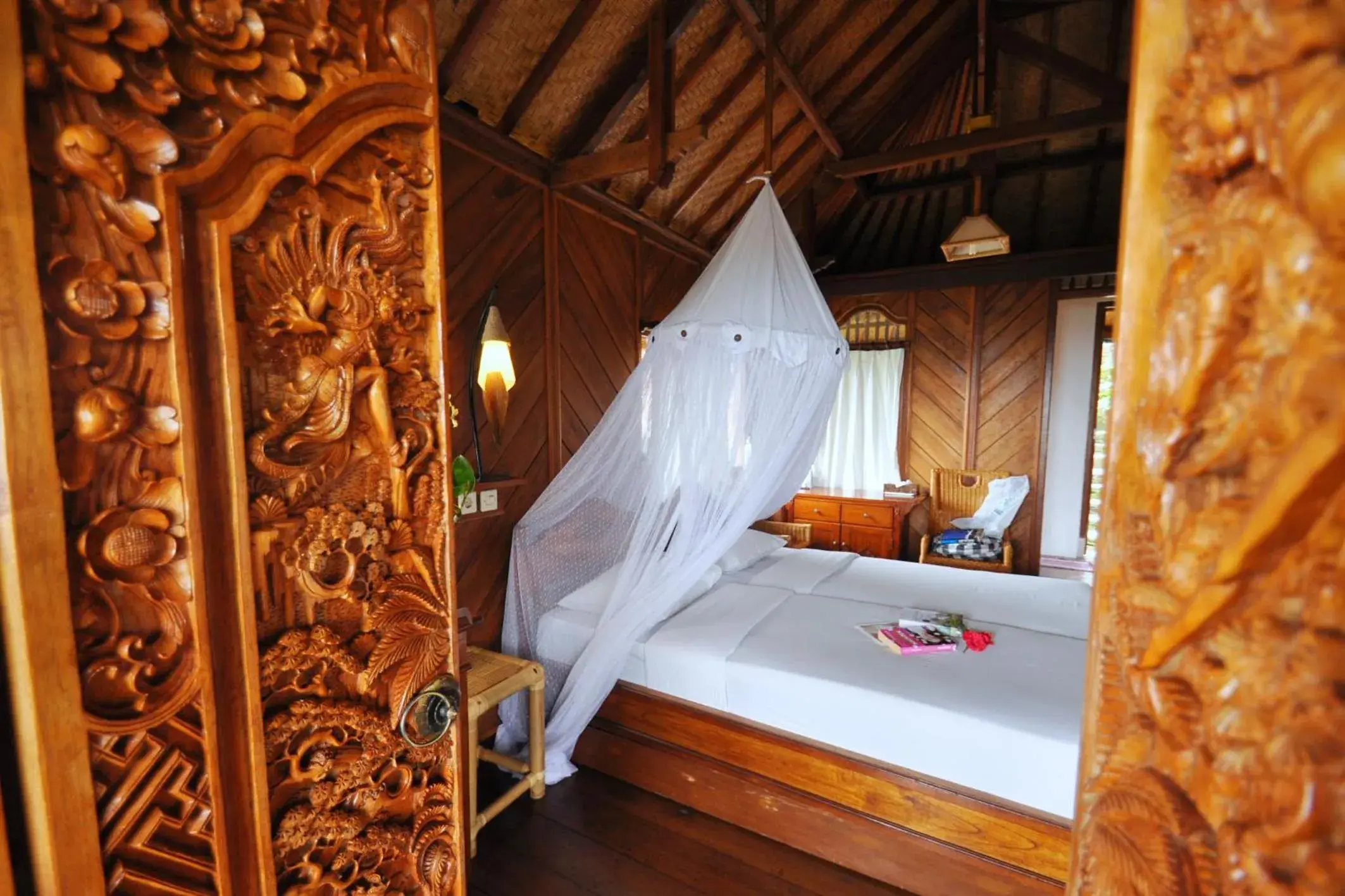 Bedroom, Bed in Puri Lumbung Cottages Restaurant & Spa Munduk Bedroom, Bed in Puri Lumbung Cottages Restaurant & Spa Munduk