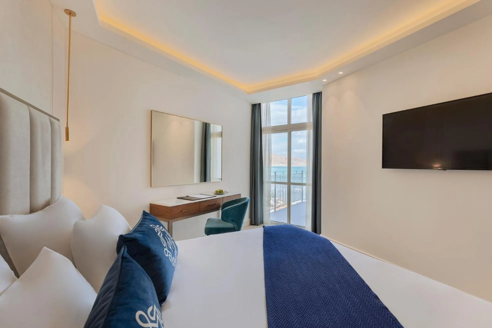 View (from property/room), Bed in Herbert Samuel Hod Dead Sea Hotel