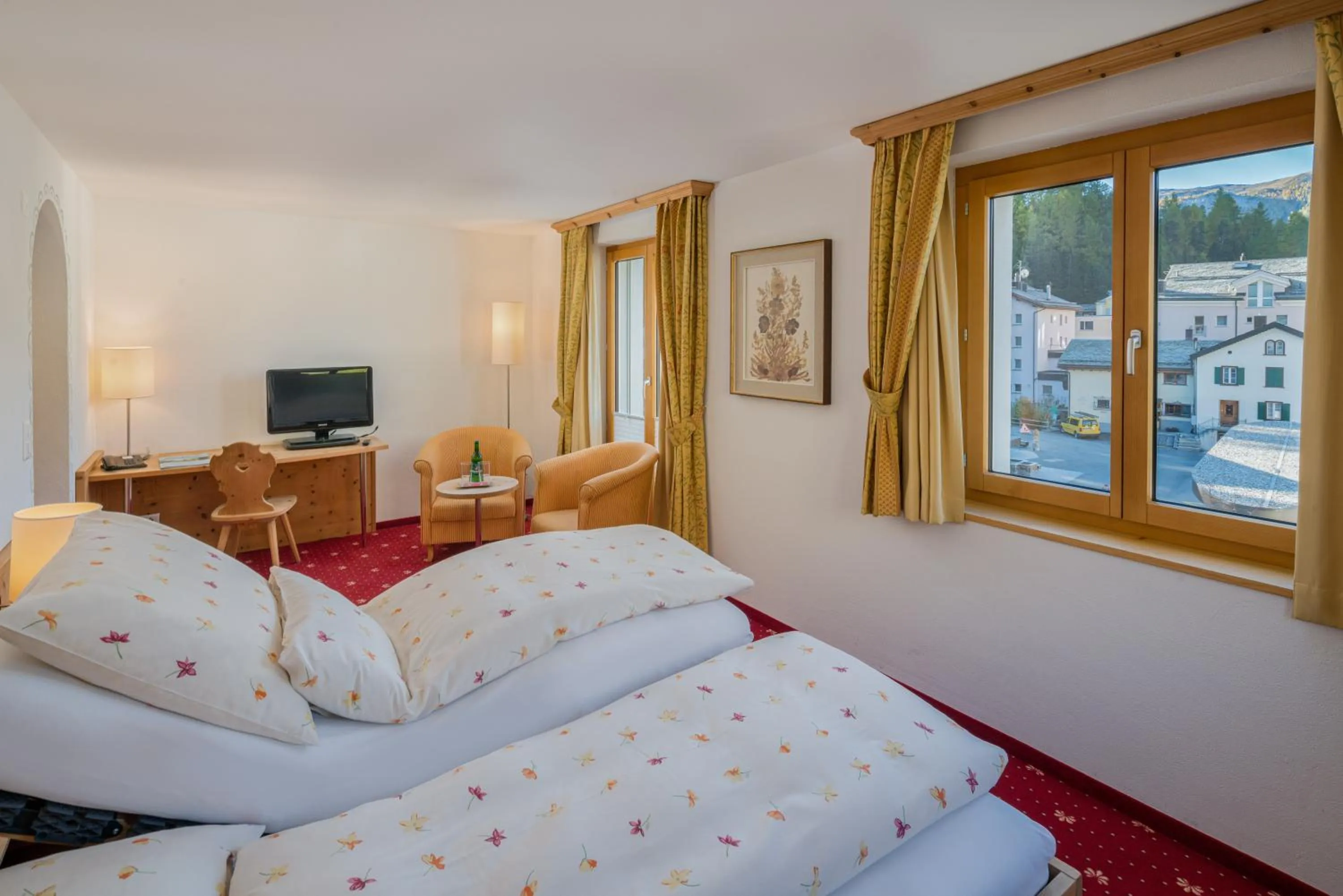 Bed in Hotel Seraina