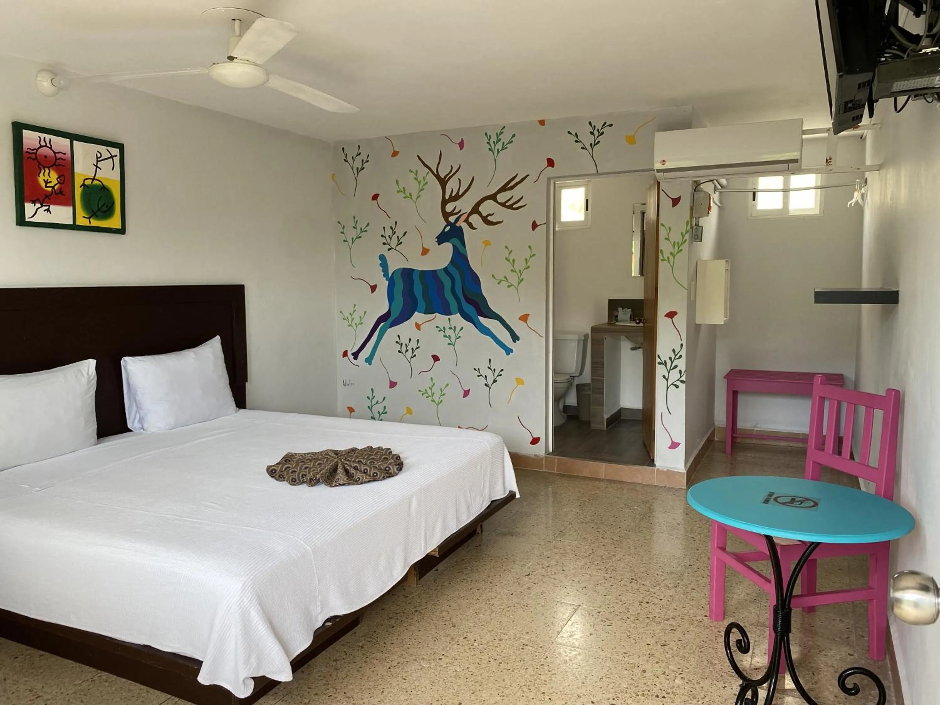 Bed in Blue Coconut Cancun Hotel